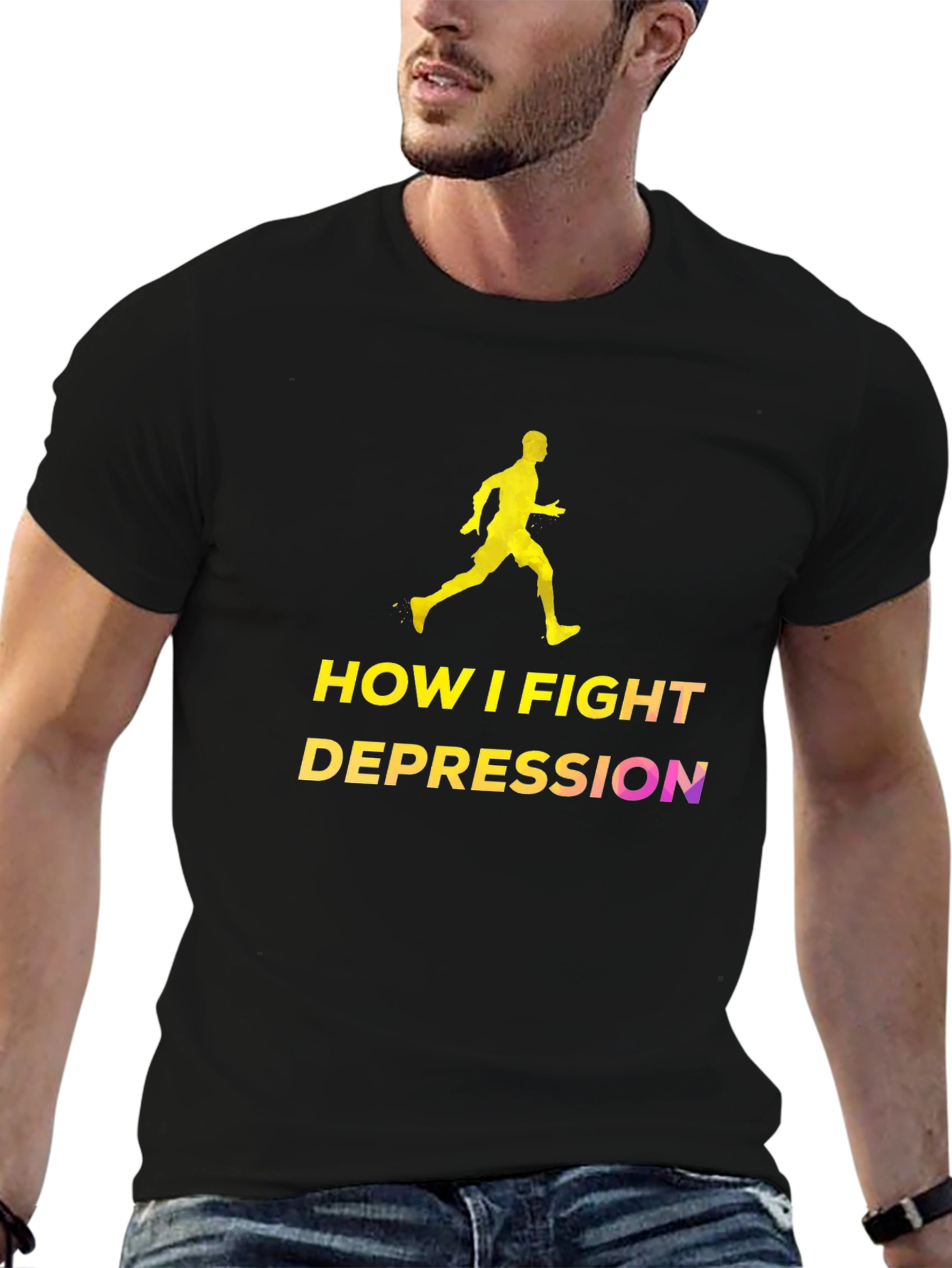 Fight Depression Tee - Running Man Design