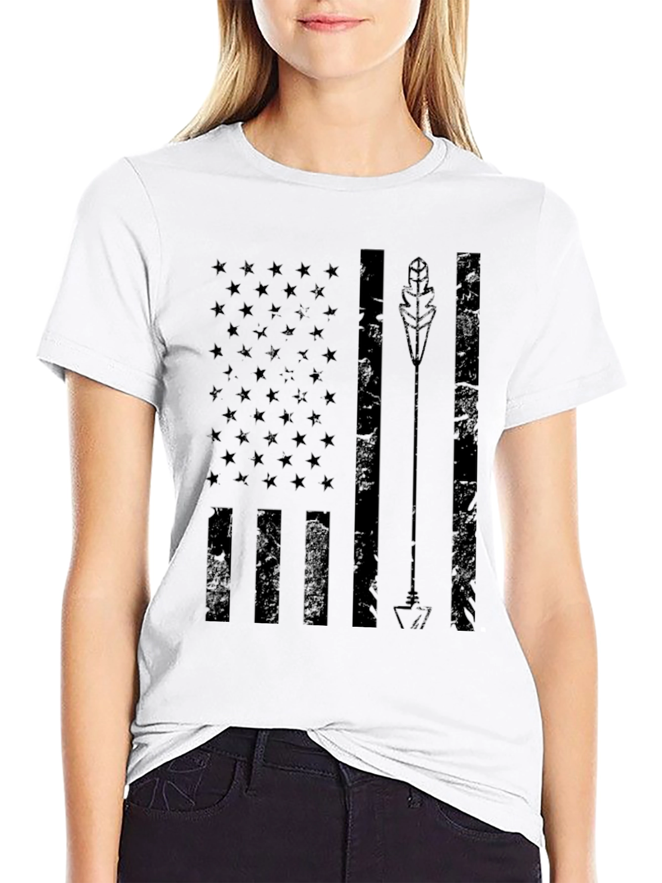 American Arrow Flag Graphic Tee - Black