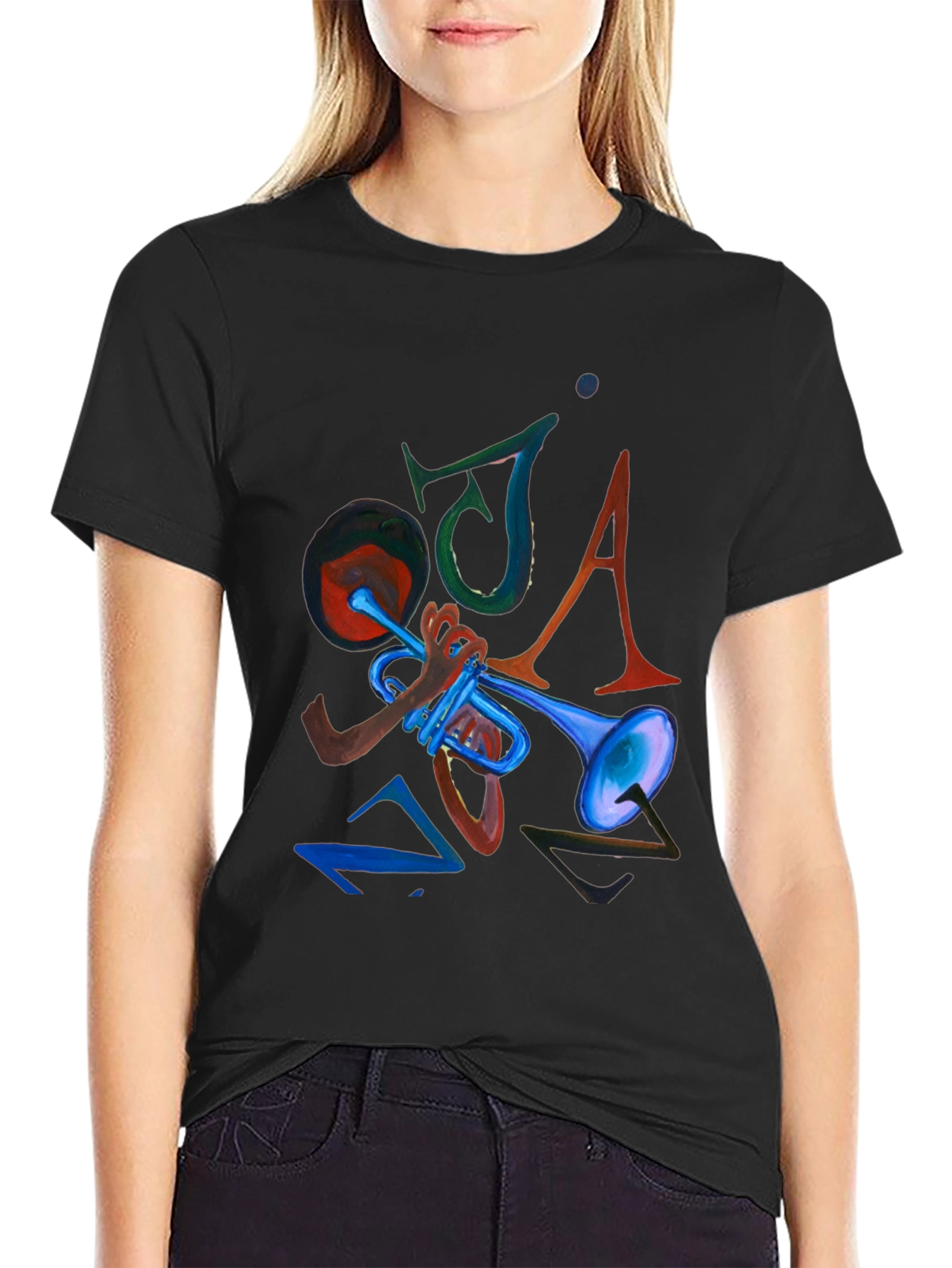 JAZZ Graphic Print Black Tee