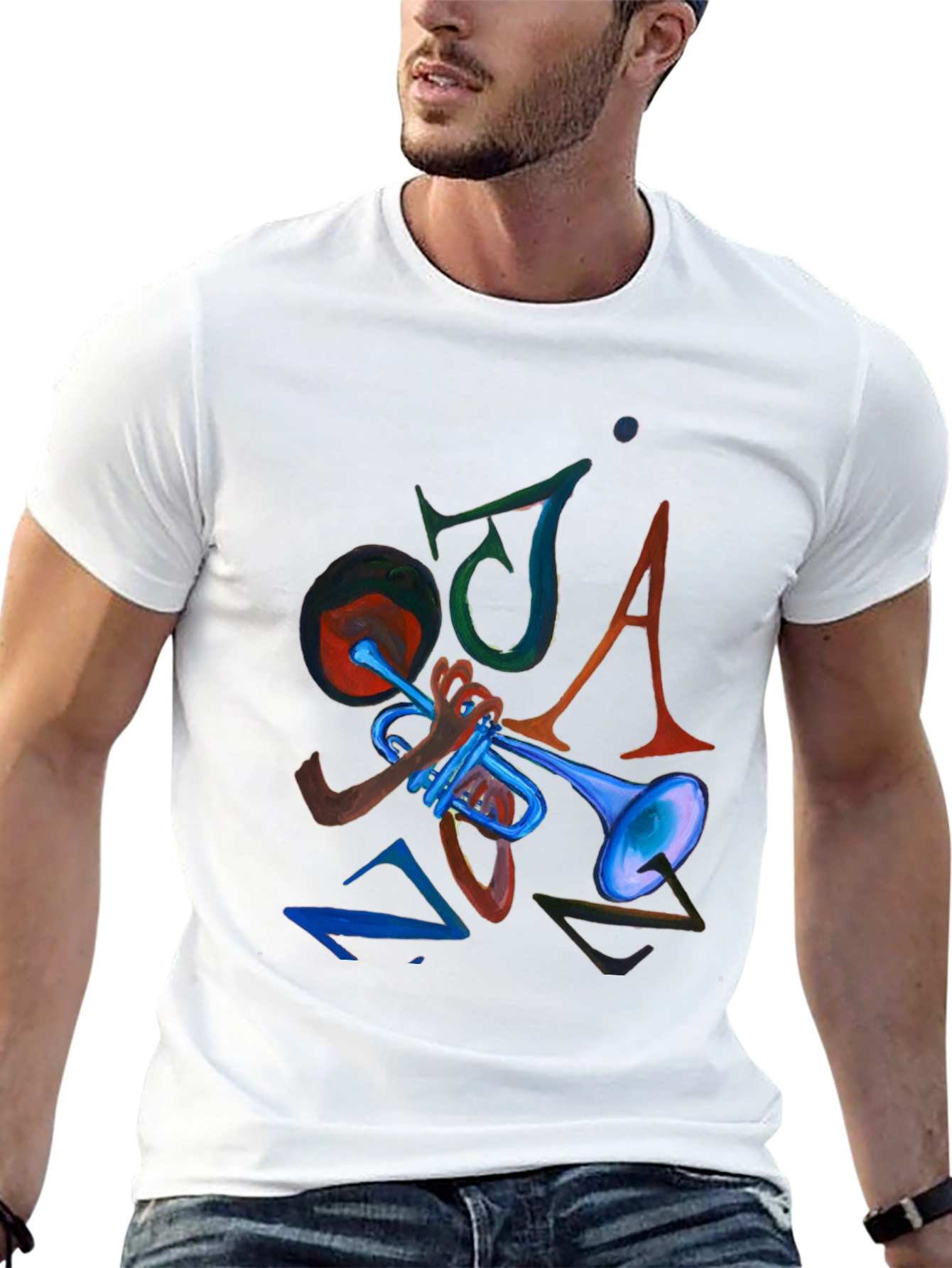 JAZZ Graphic Print Black Tee