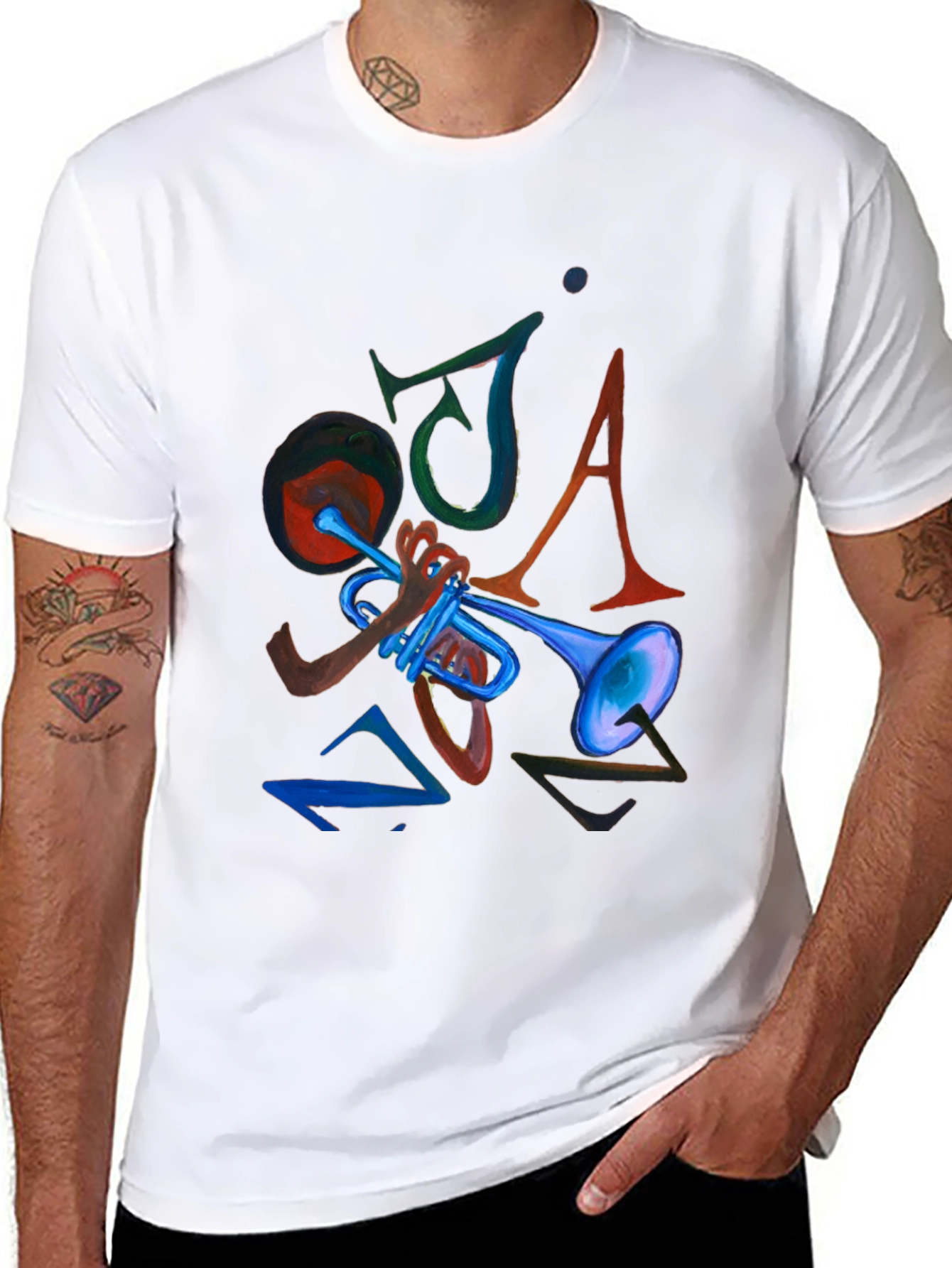 JAZZ Graphic Print Black Tee