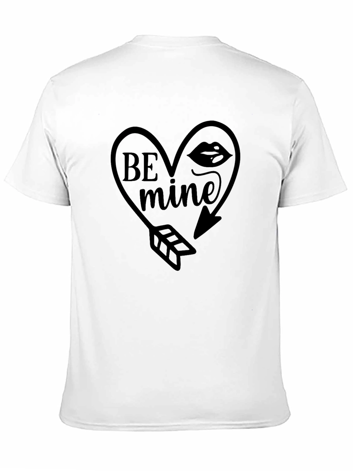 Be Mine Heart Arrow Graphic Black T-Shirt