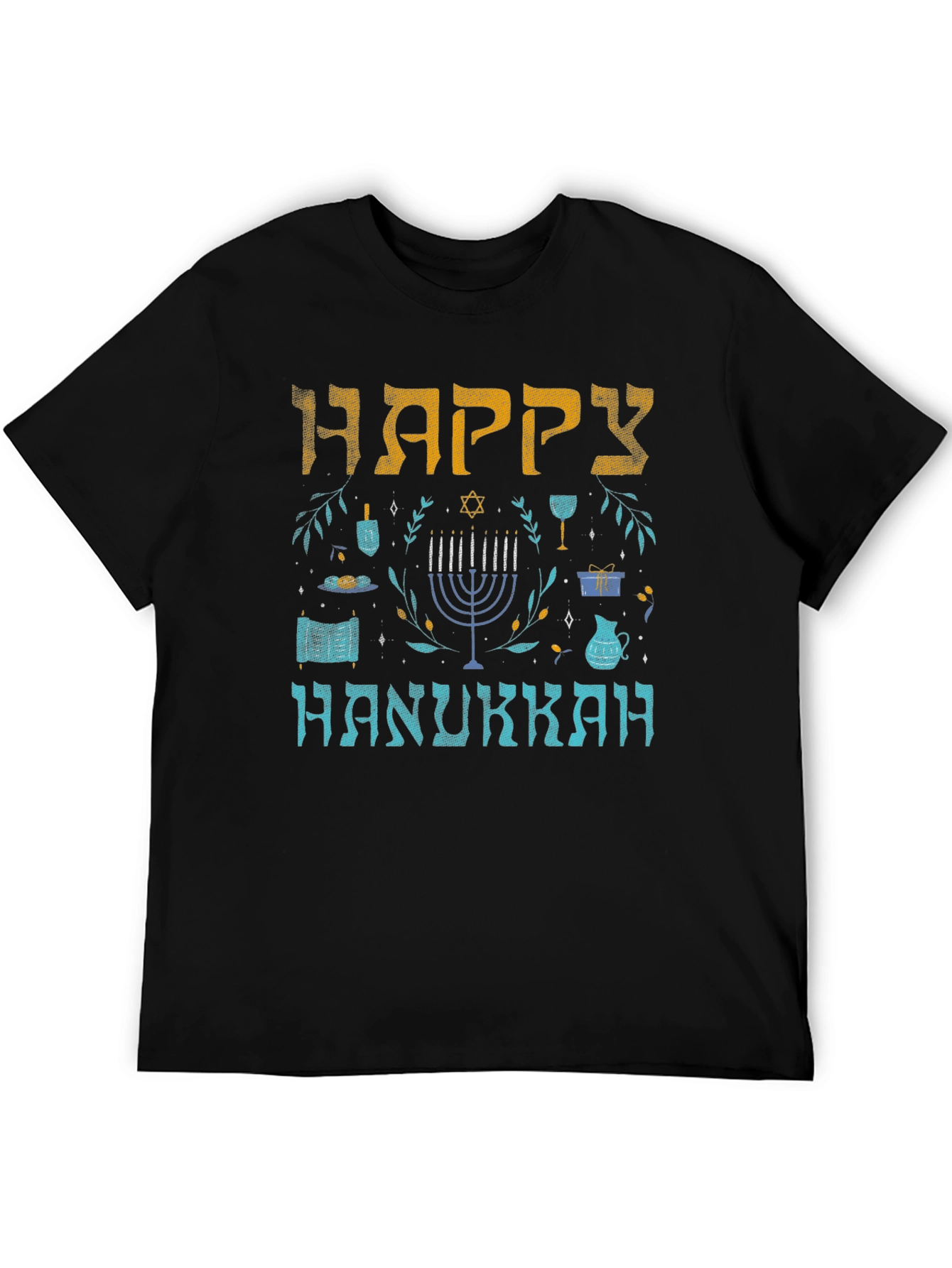 Happy Hanukkah Graphic Print T-Shirt