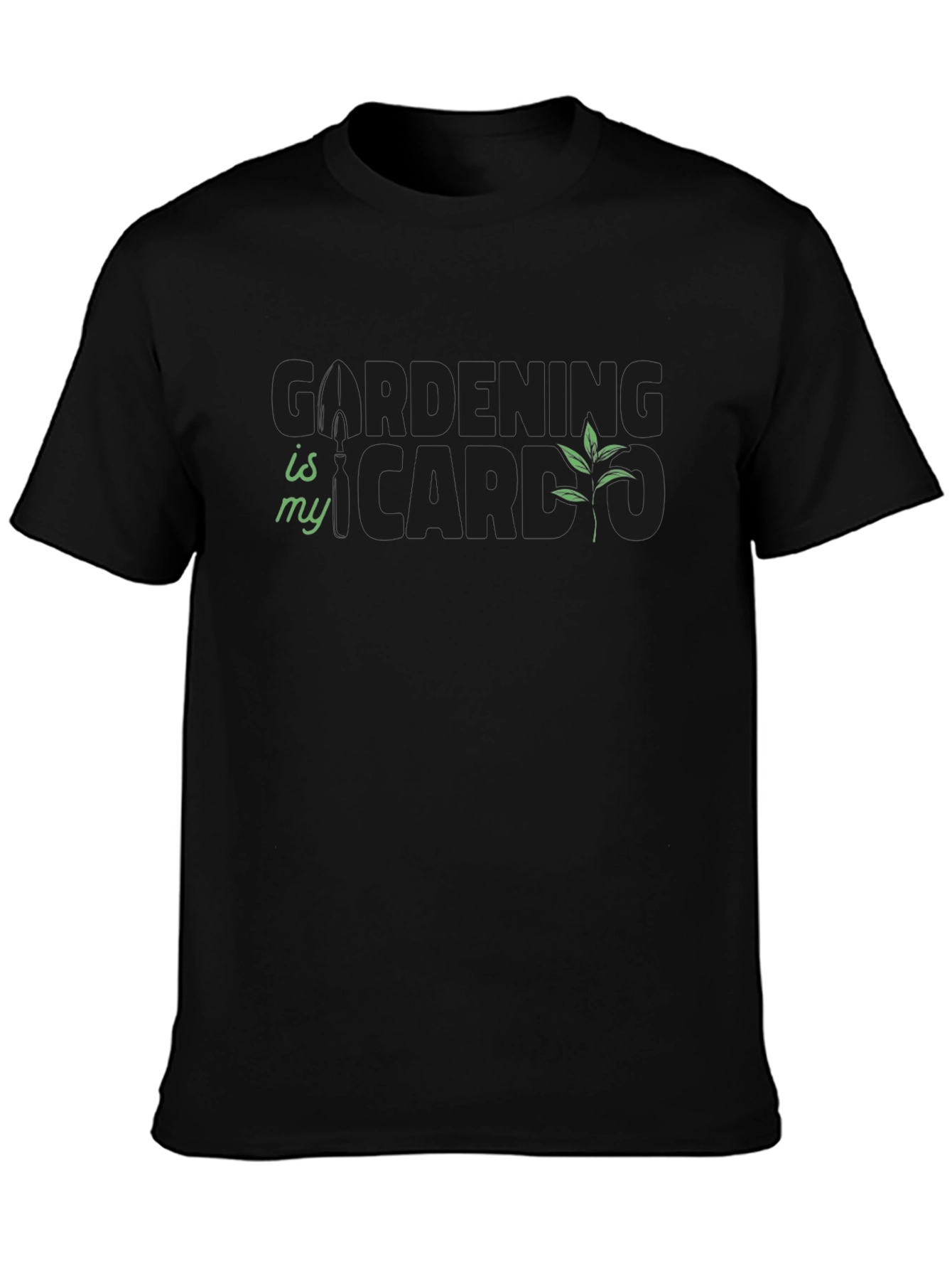 Gardening is My Cardio Black T-Shirt