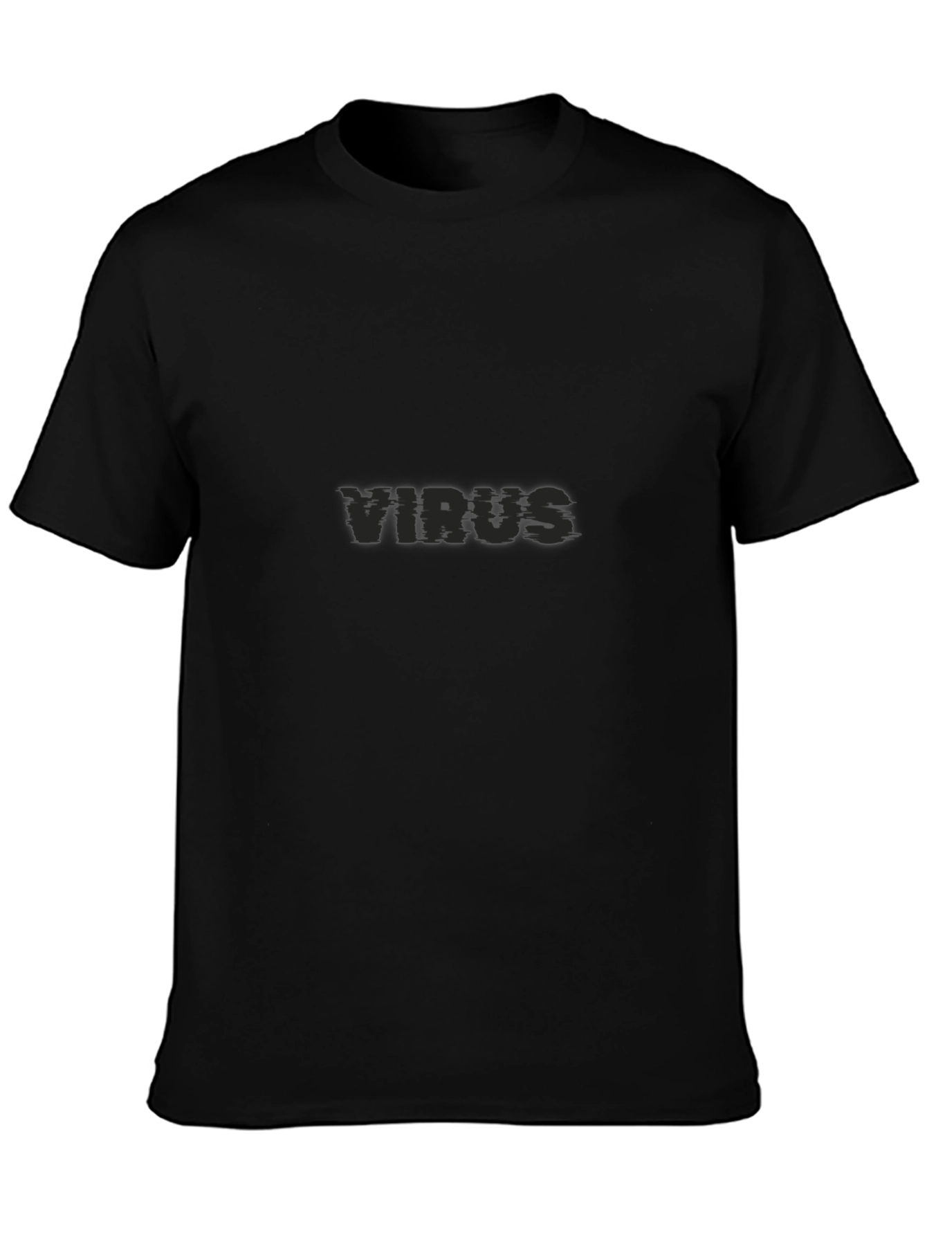 Virus Graphic Print Black T-Shirt