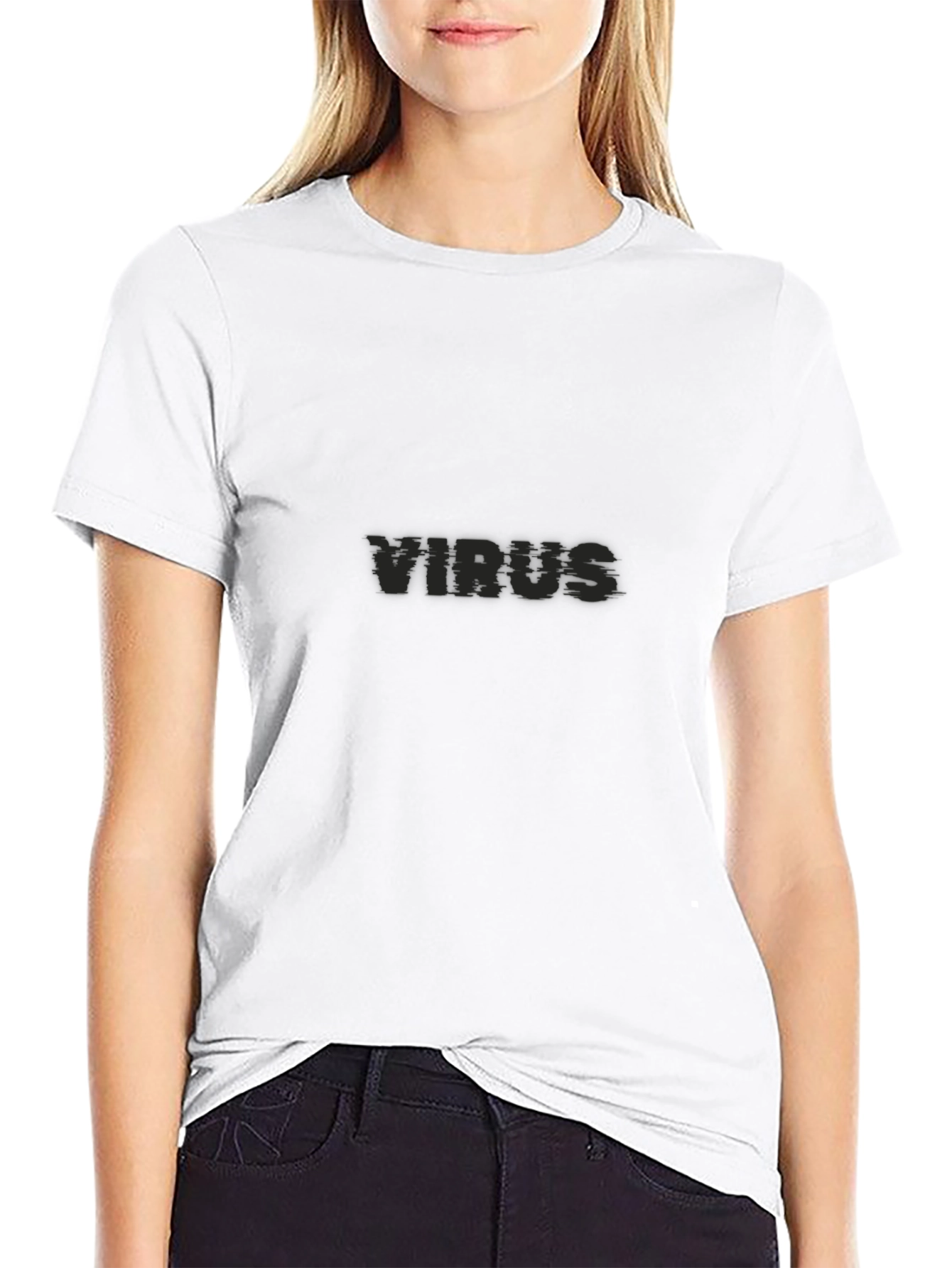 Virus Graphic Print Black T-Shirt