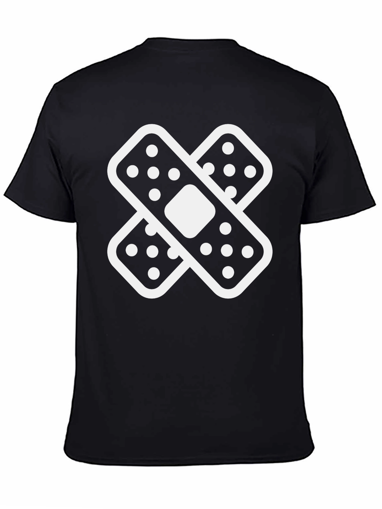 Crossed Bandages Graphic Black T-Shirt
