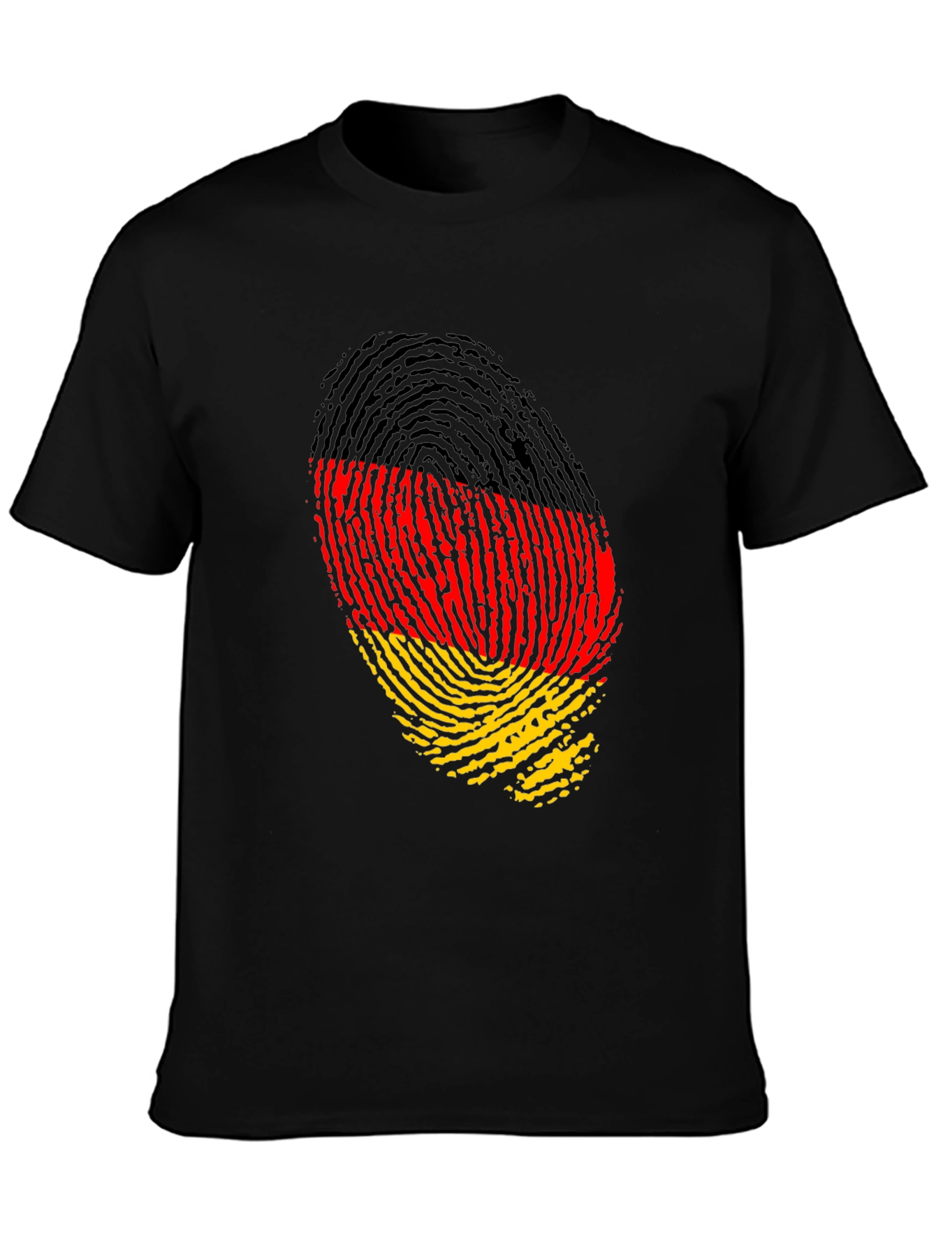 Germany Flag Fingerprint Black T-Shirt