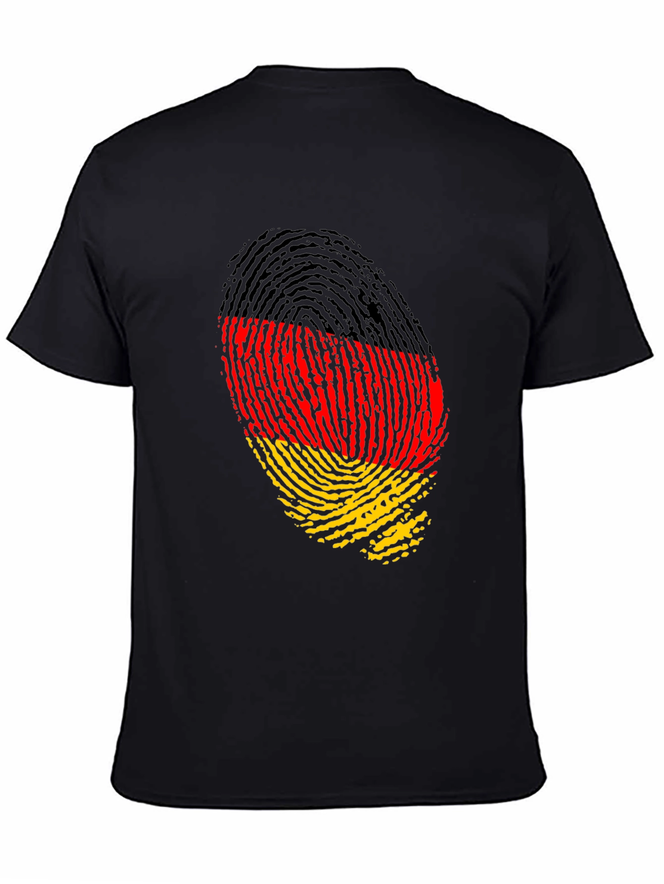 Germany Flag Fingerprint Black T-Shirt