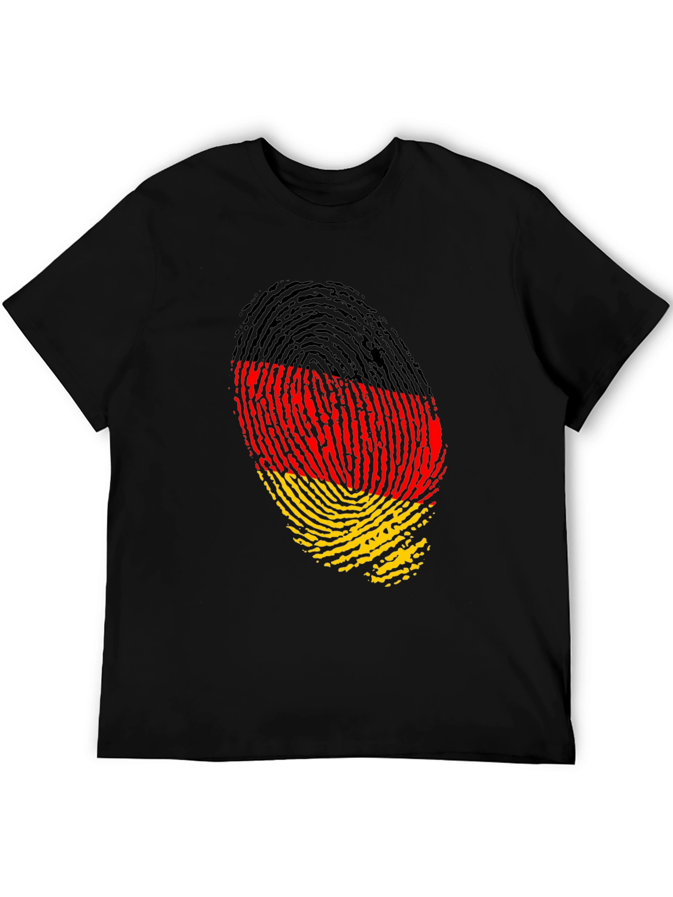 Germany Flag Fingerprint Black T-Shirt