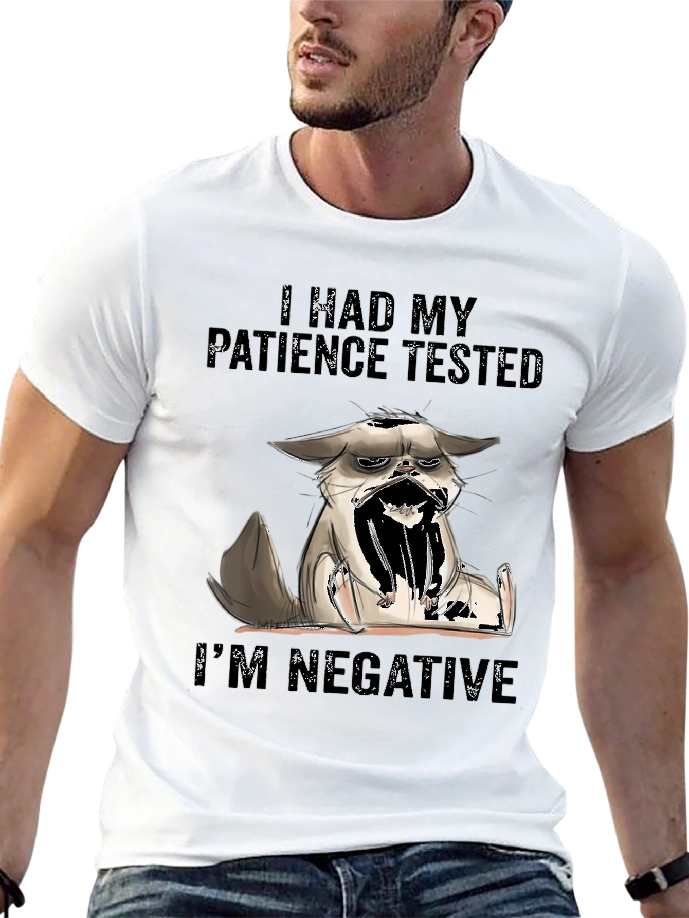Patience Tested Funny Cat Graphic T-Shirt