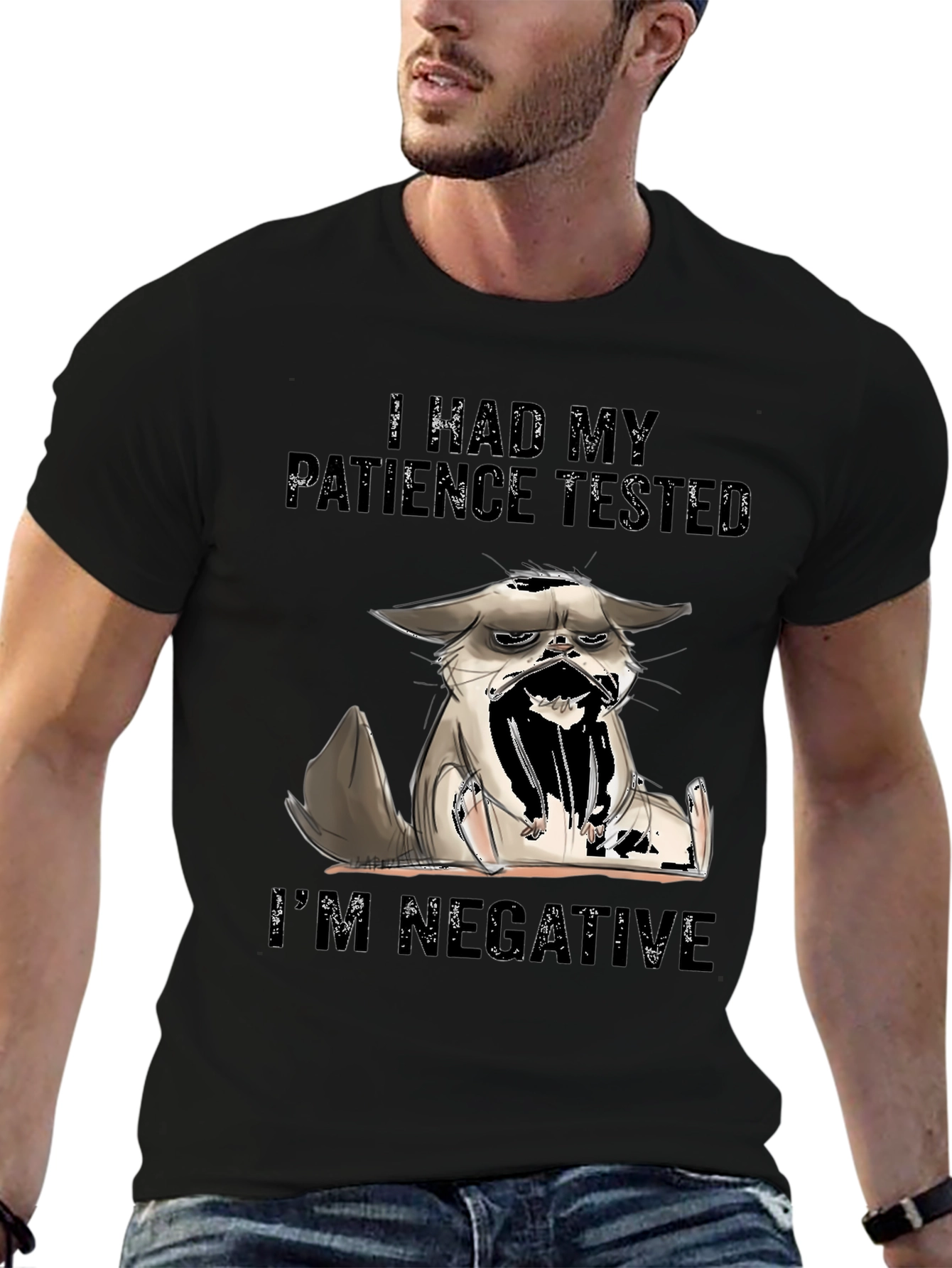 Patience Tested Funny Cat Graphic T-Shirt