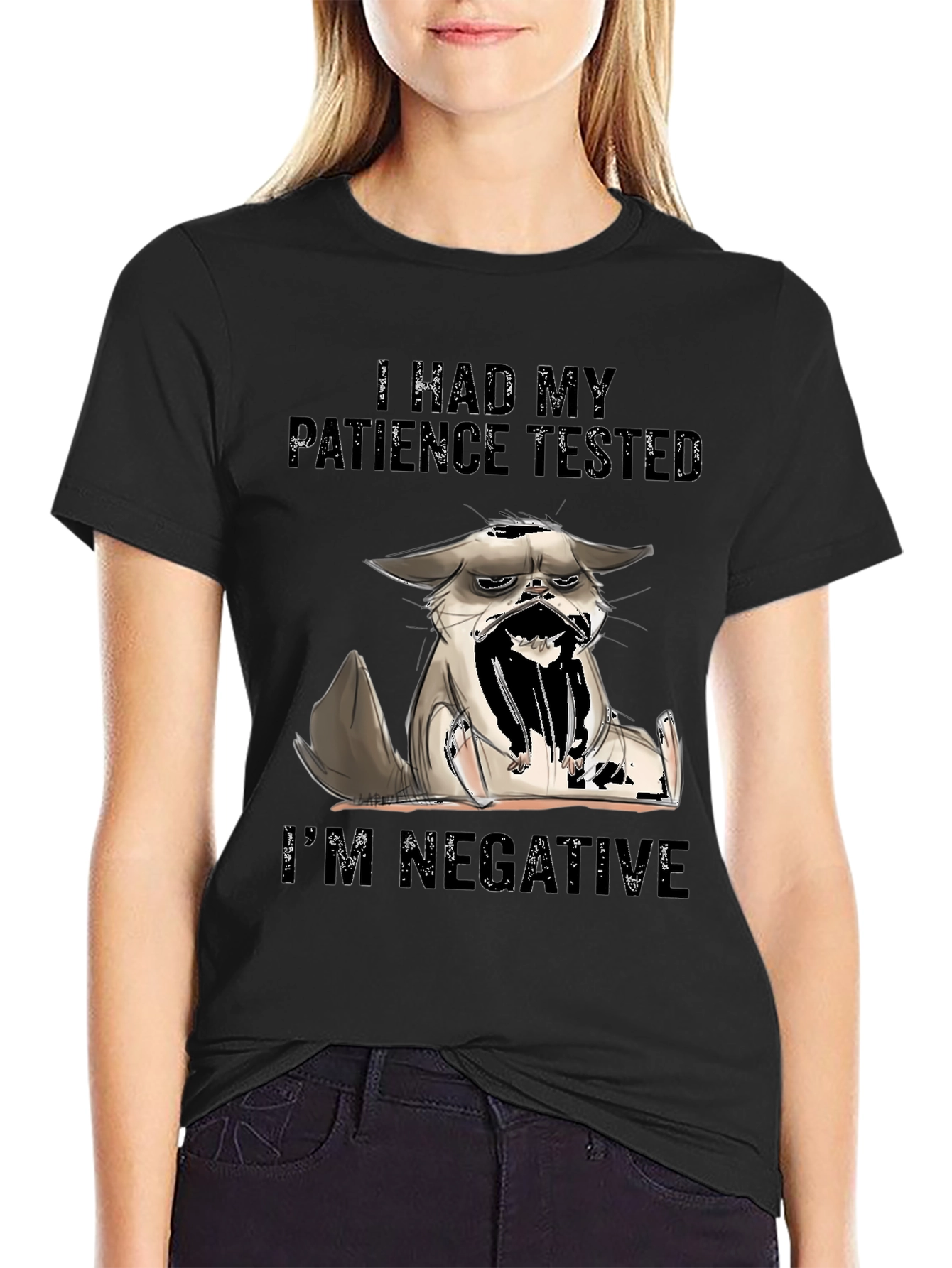 Patience Tested Funny Cat Graphic T-Shirt