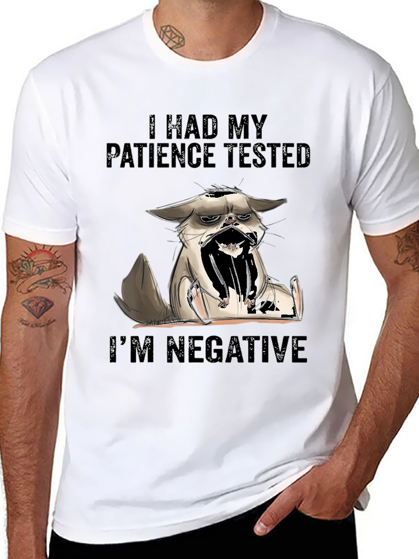 Patience Tested Funny Cat Graphic T-Shirt