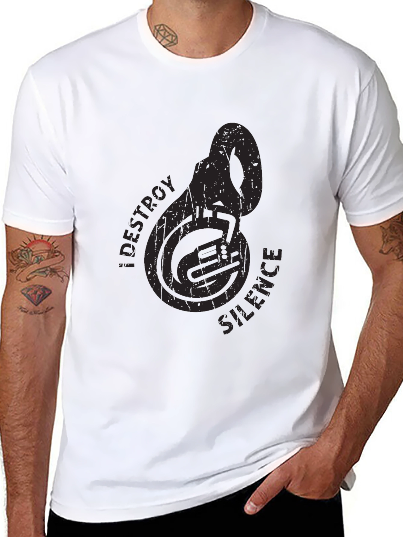 Destroy Silence Tuba Black T-Shirt