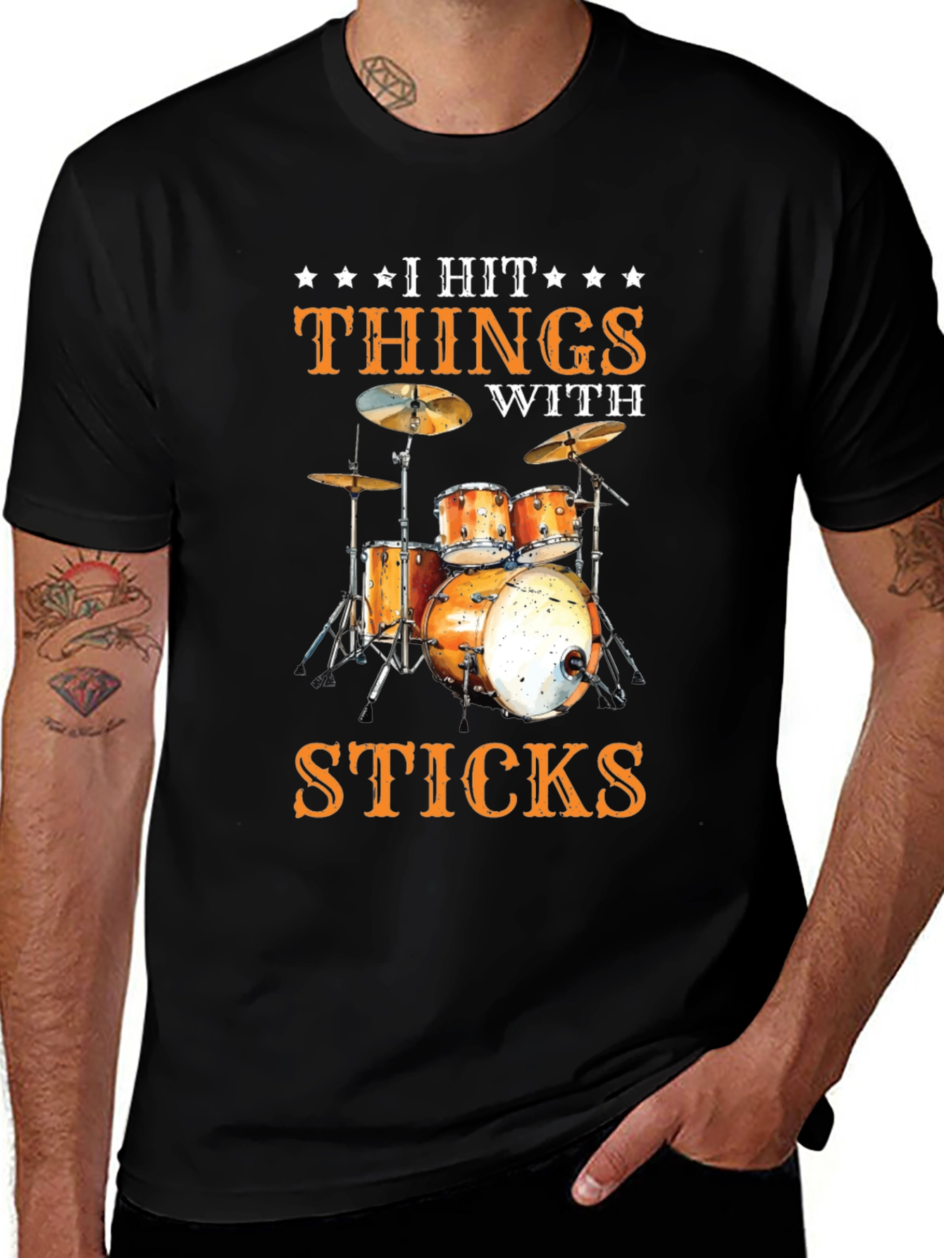 Drummer T-Shirt - I Hit Things With Sticks