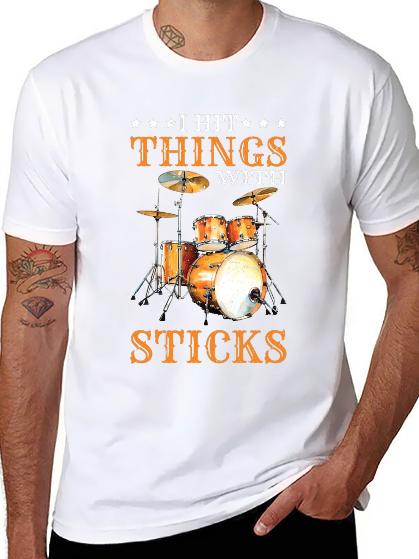 Drummer T-Shirt - I Hit Things With Sticks