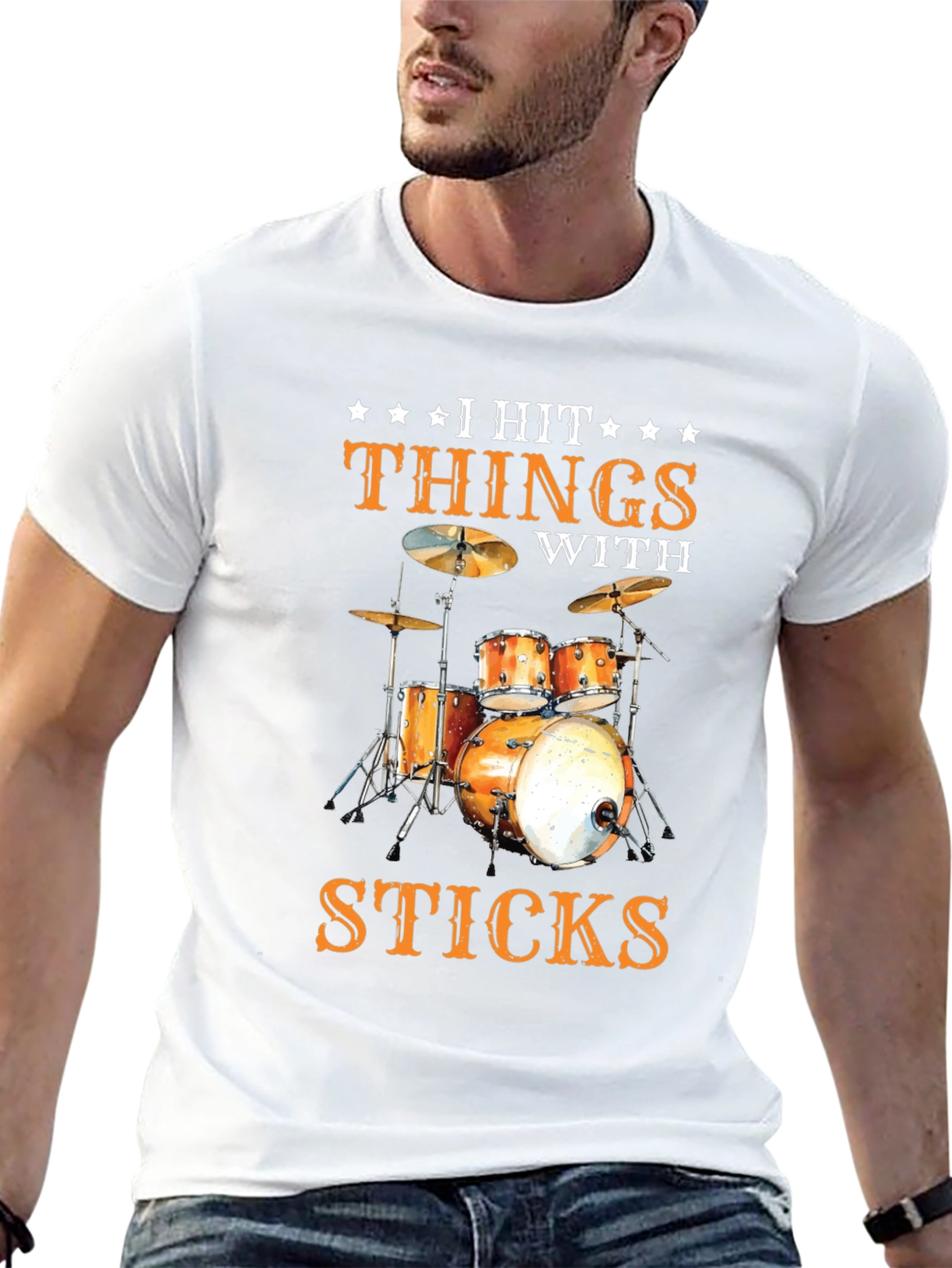 Drummer T-Shirt - I Hit Things With Sticks