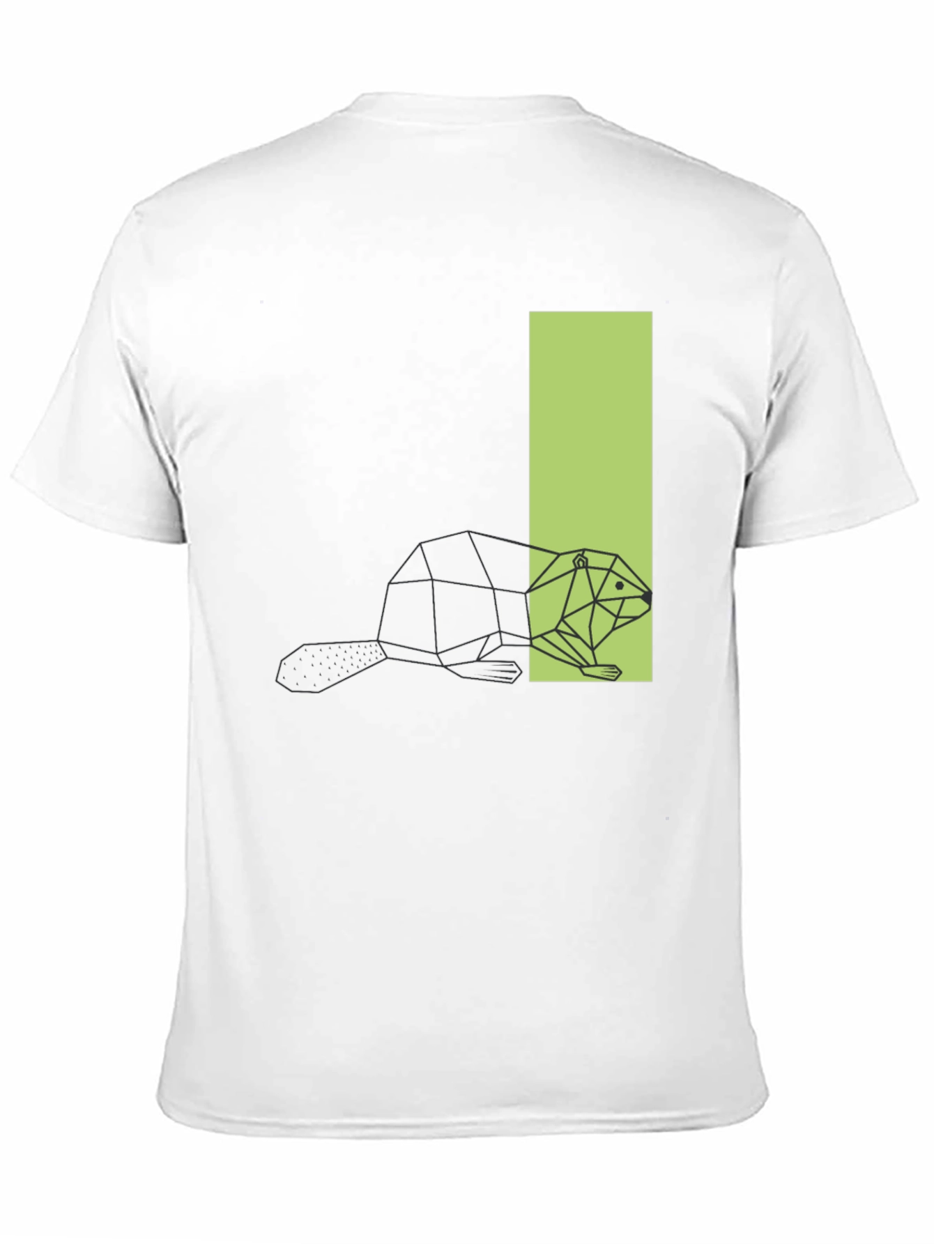 Geometric Beaver Graphic Tee - Black T-Shirt