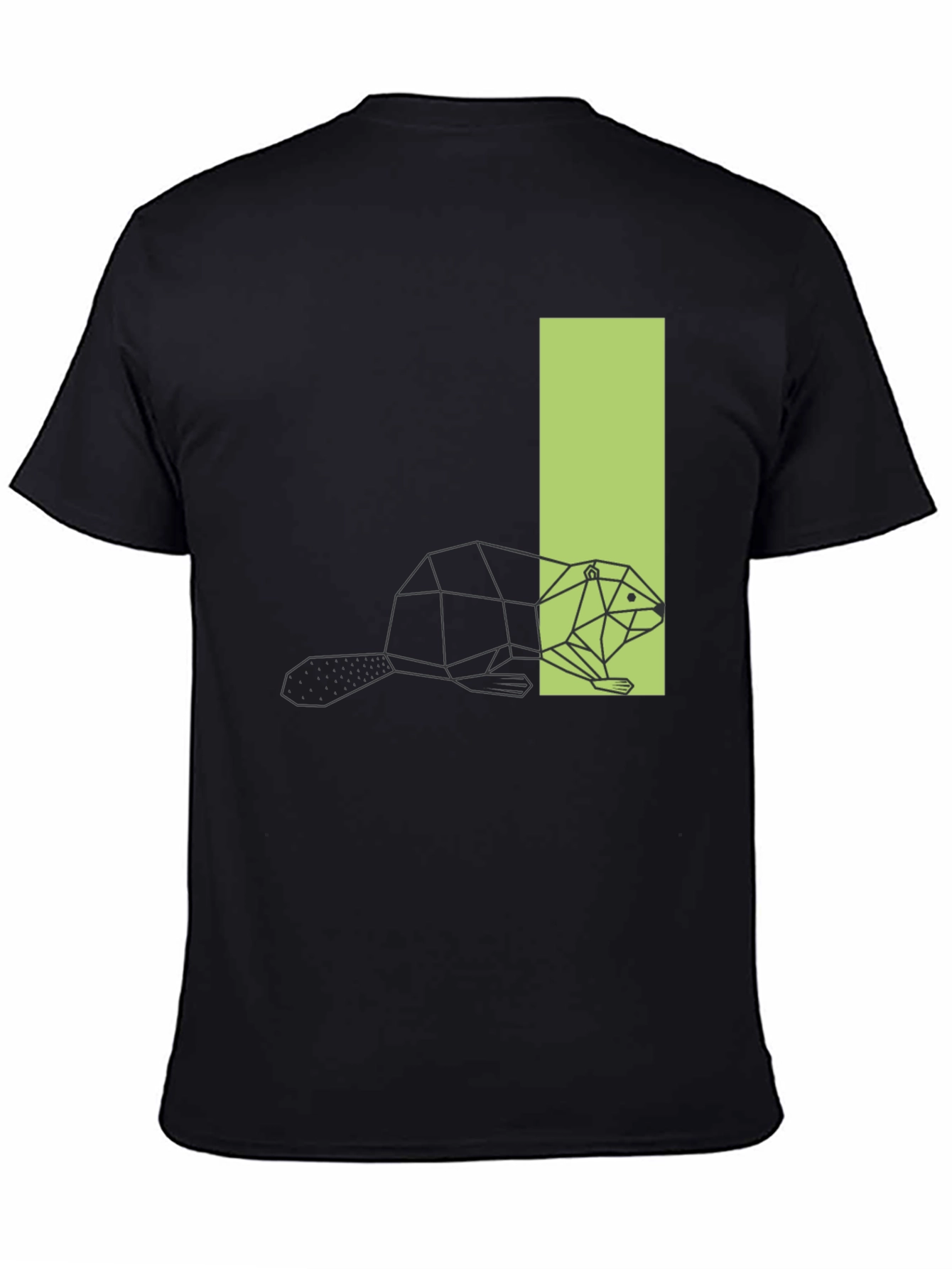 Geometric Beaver Graphic Tee - Black T-Shirt