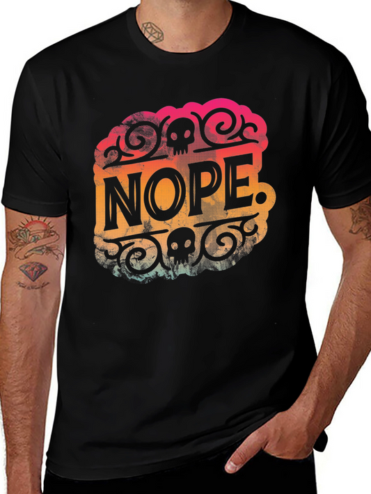 Nope Skull Graphic Mens Black T-Shirt