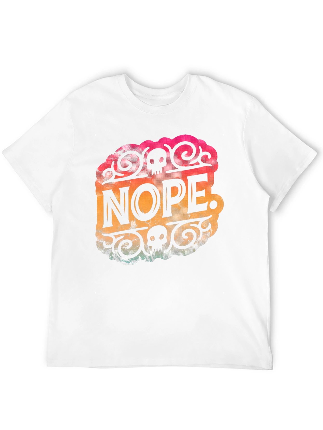 Nope Skull Graphic Mens Black T-Shirt