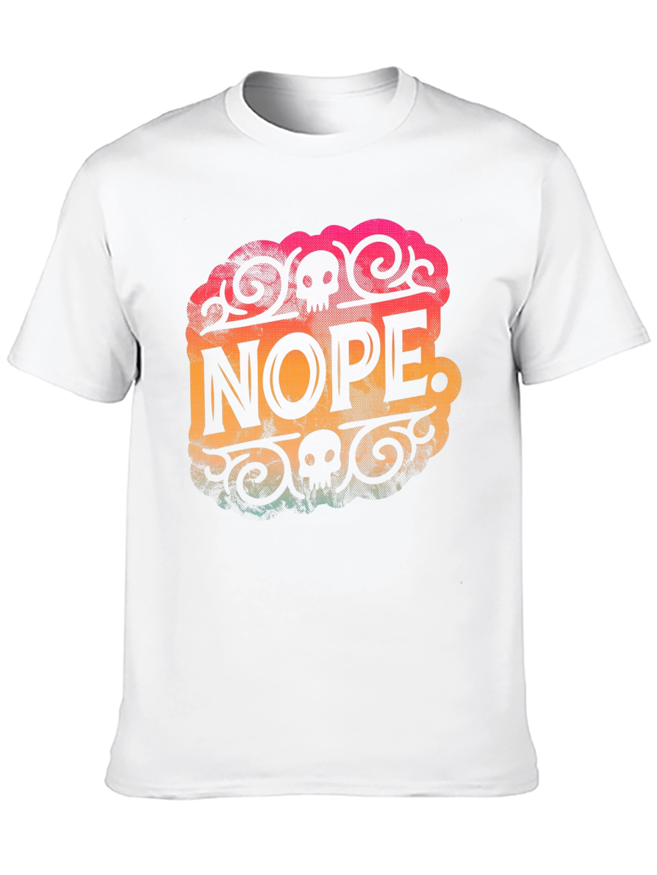 Nope Skull Graphic Mens Black T-Shirt