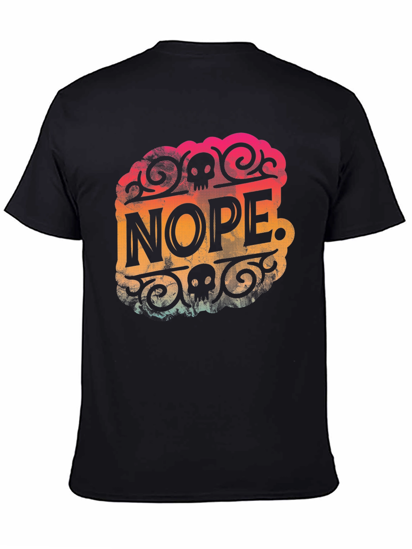 Nope Skull Graphic Mens Black T-Shirt