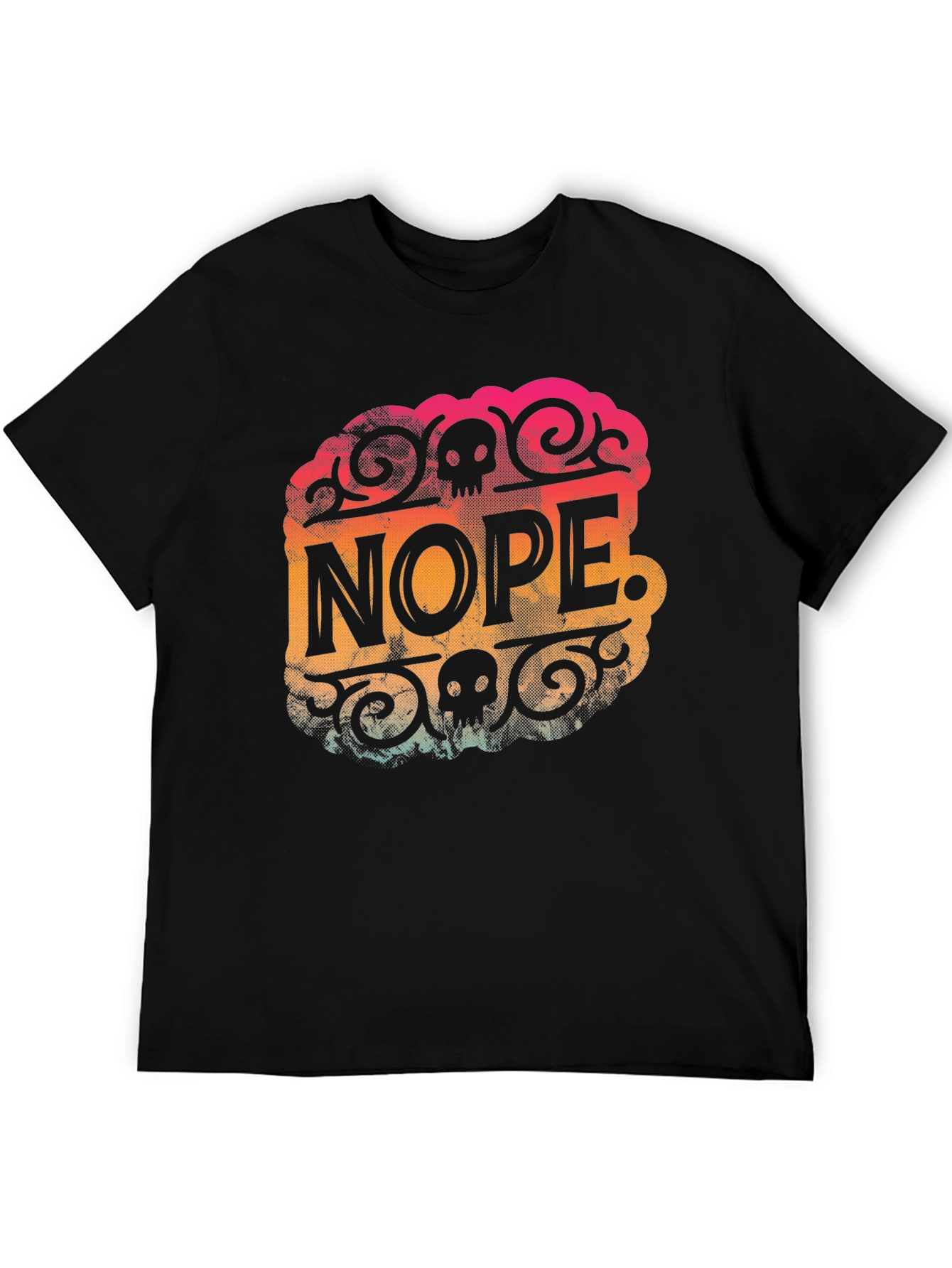 Nope Skull Graphic Mens Black T-Shirt