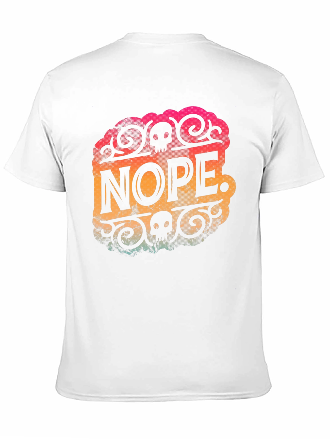 Nope Skull Graphic Mens Black T-Shirt