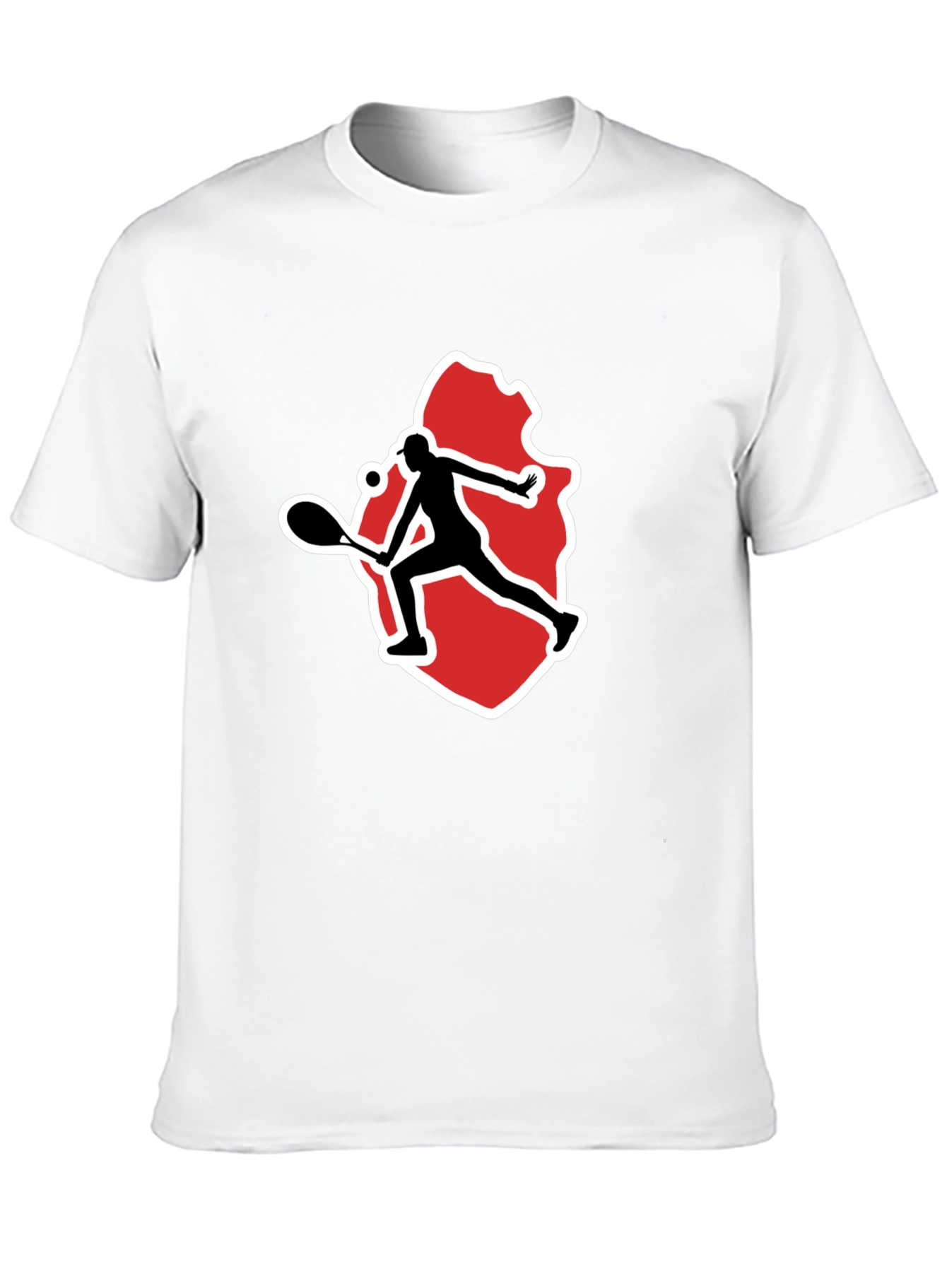 Tennis Player Graphic Tee - Black