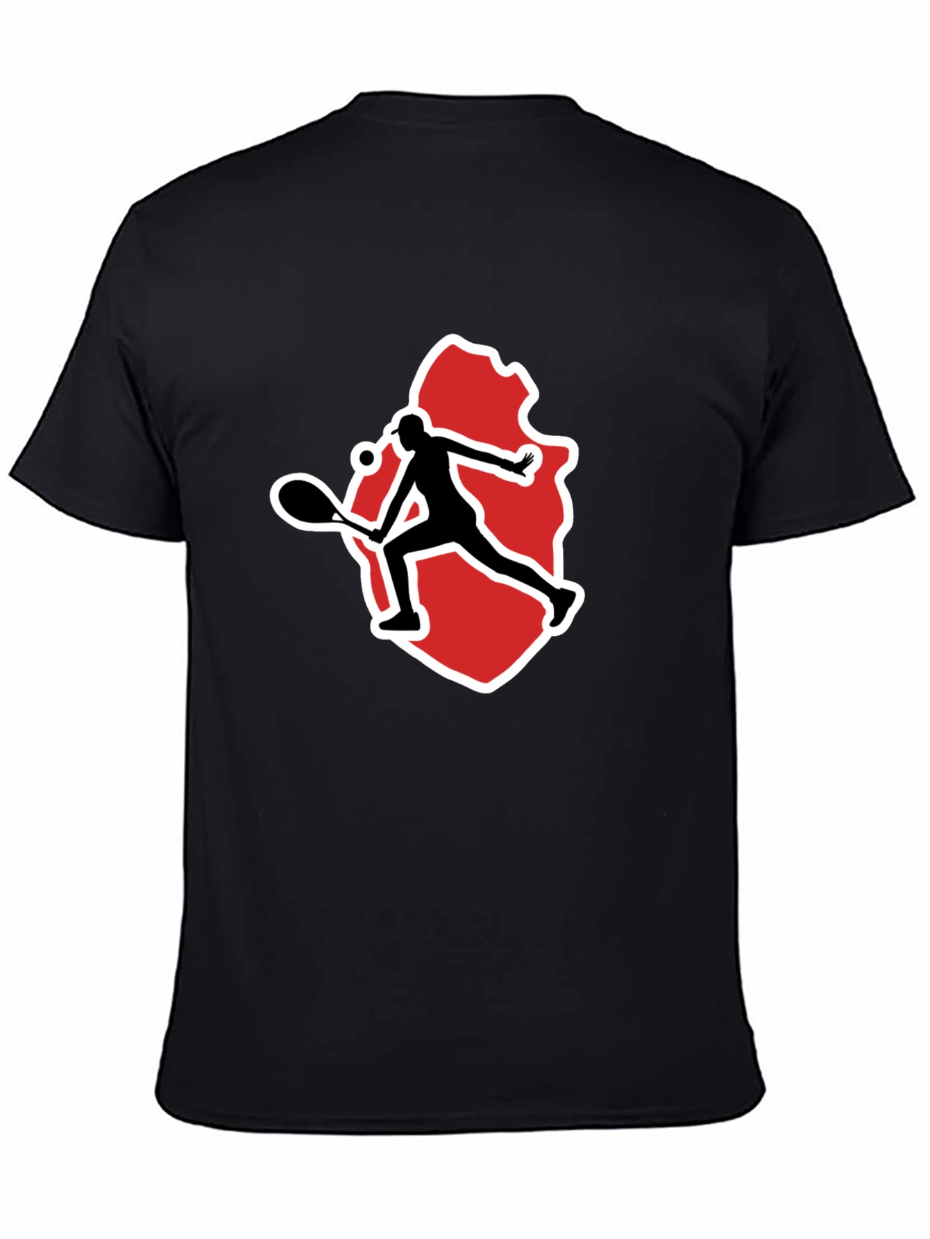 Tennis Player Graphic Tee - Black