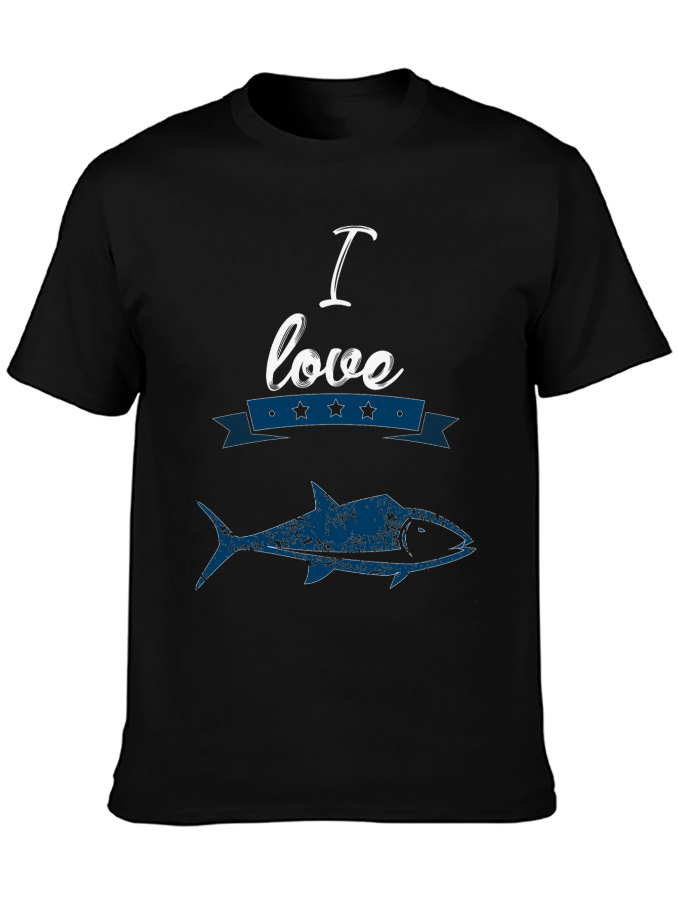 I Love Fishing Graphic Tee - Black