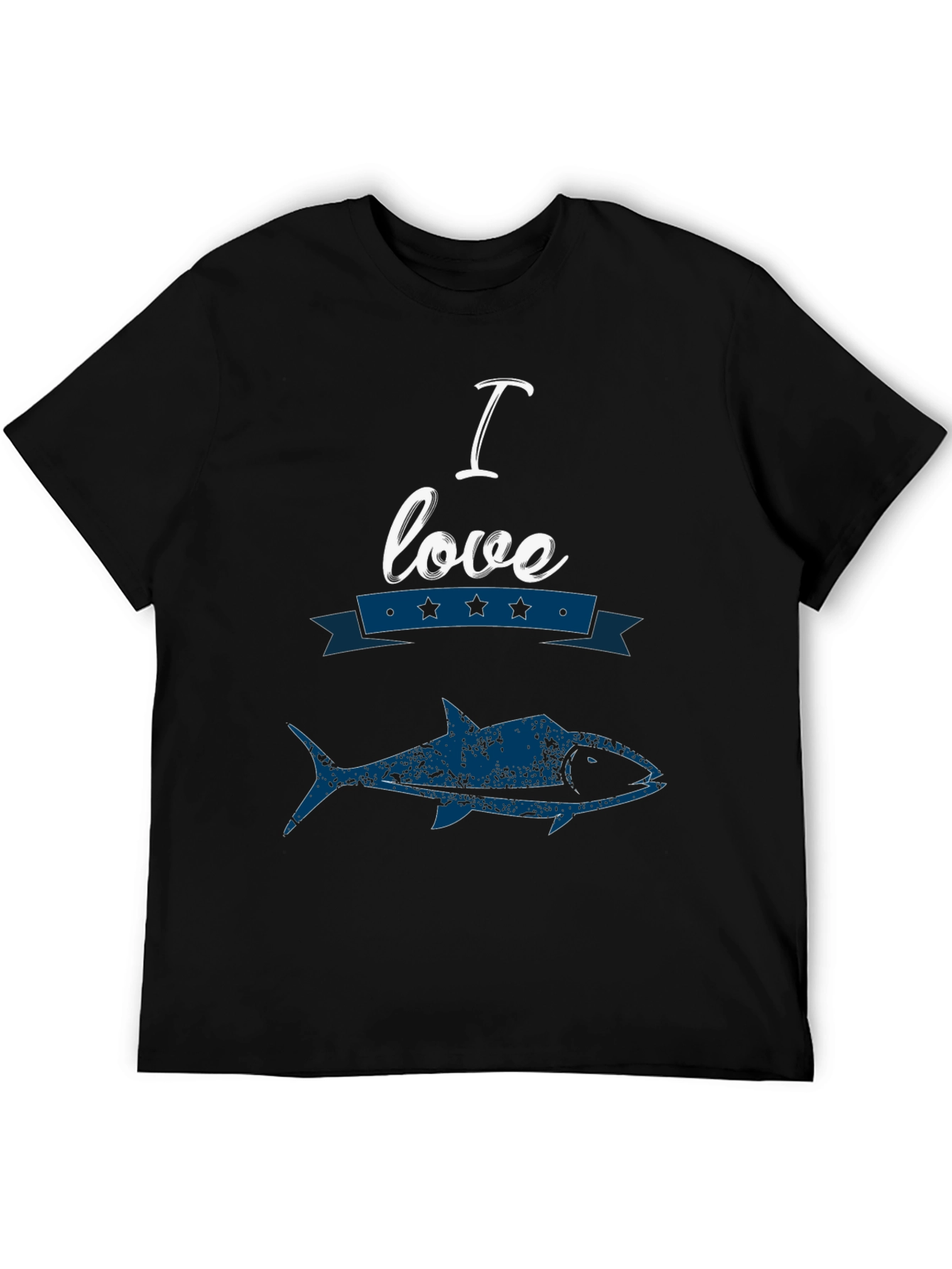 I Love Fishing Graphic Tee - Black