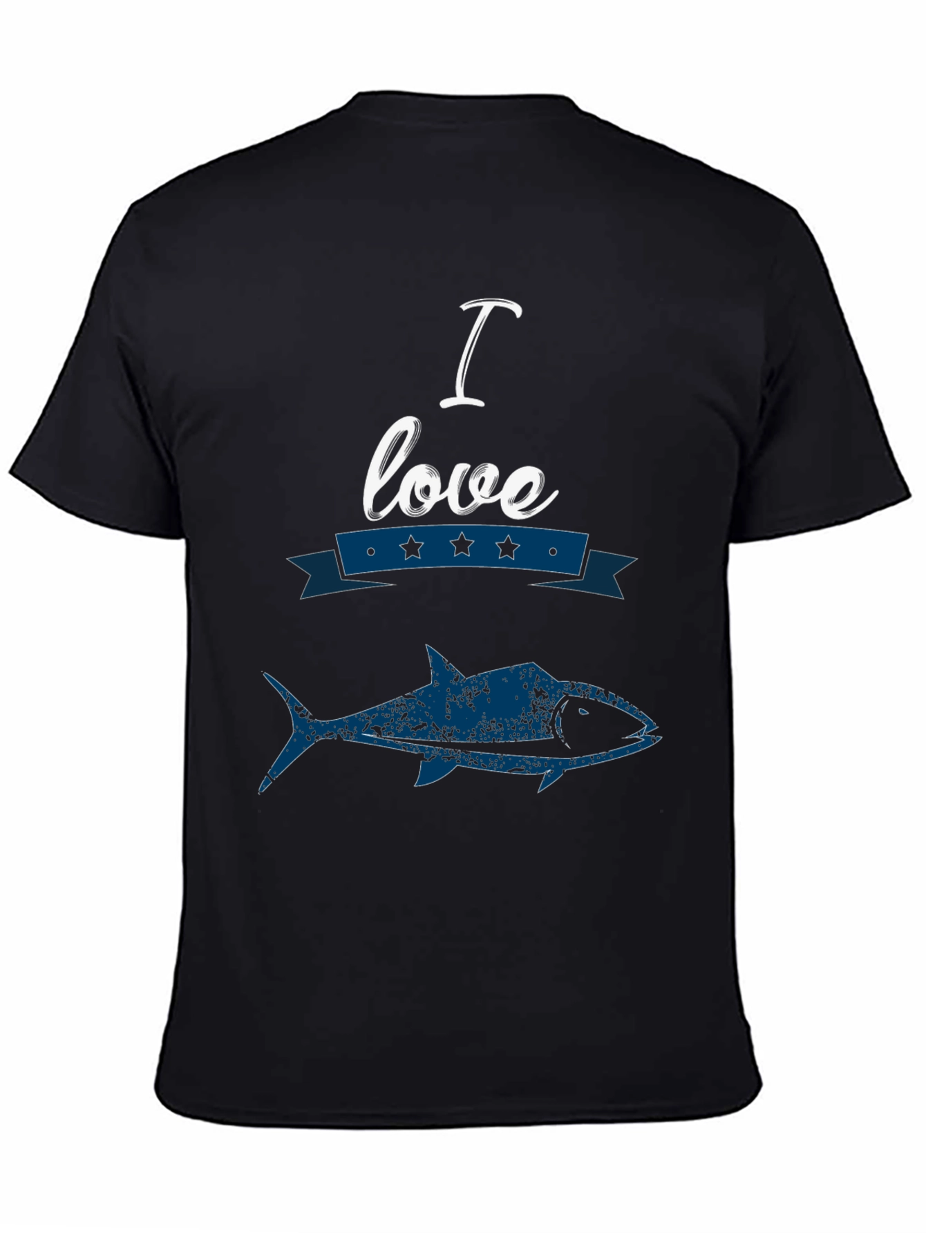 I Love Fishing Graphic Tee - Black