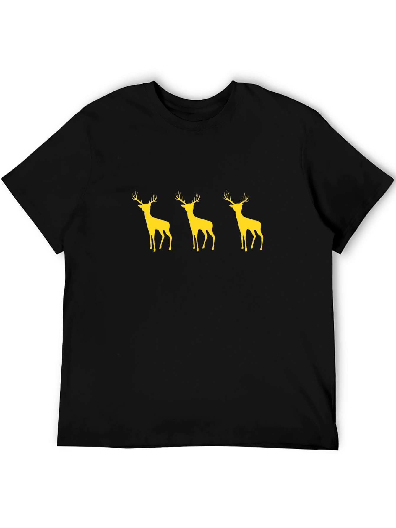 Black T-Shirt with Deer Graphic