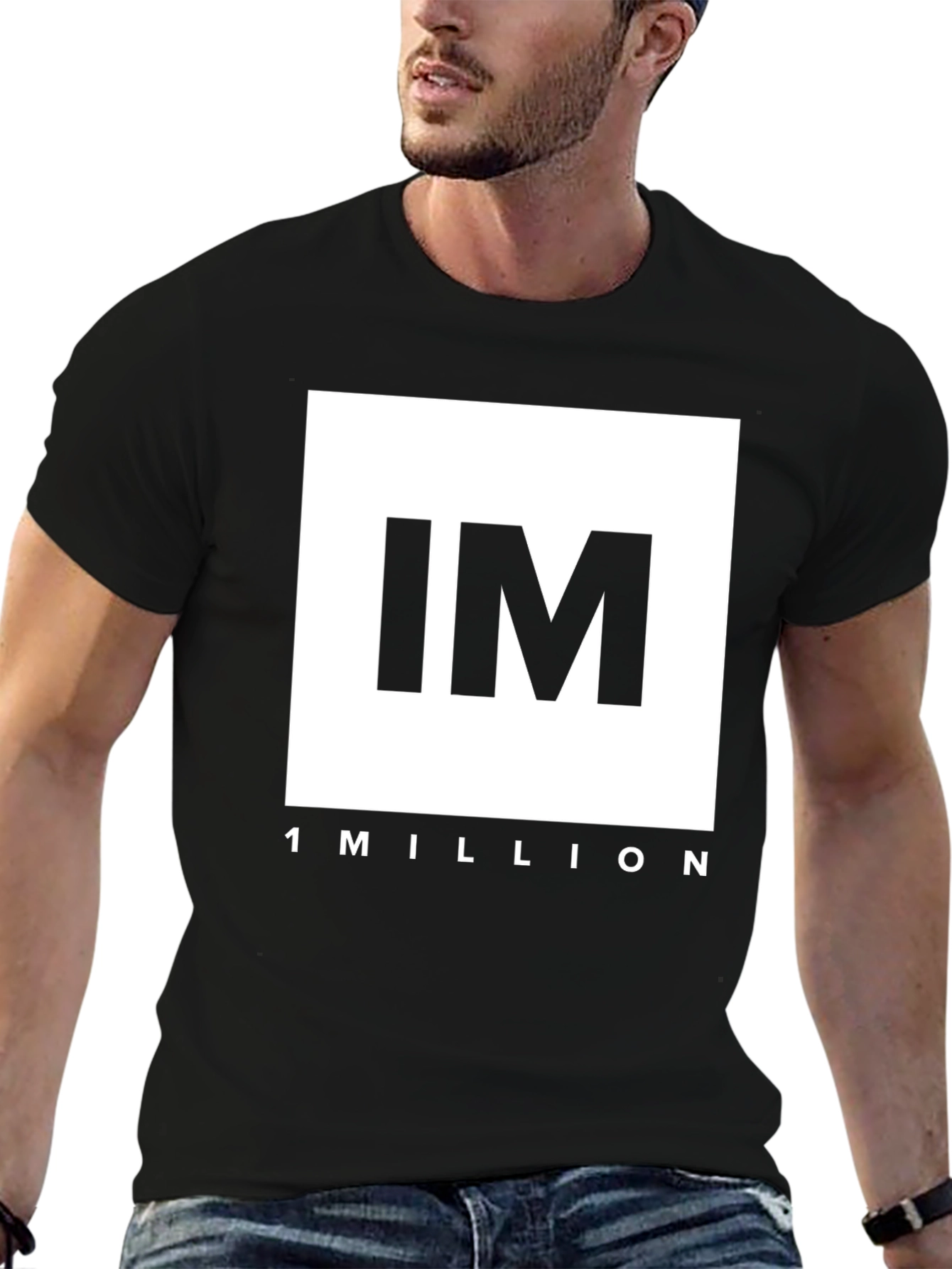IM 1 MILLION Black Graphic T-Shirt