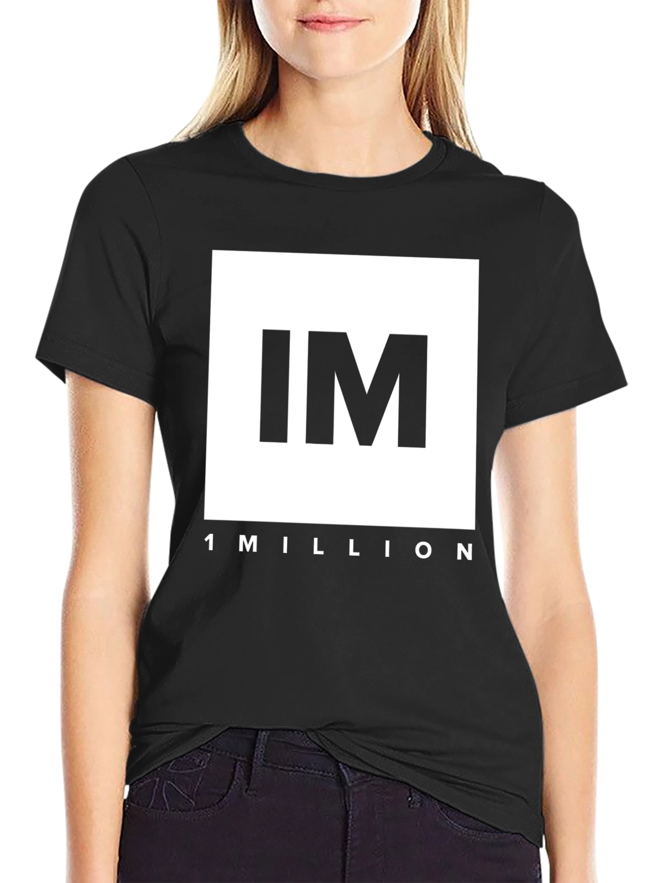 IM 1 MILLION Black Graphic T-Shirt