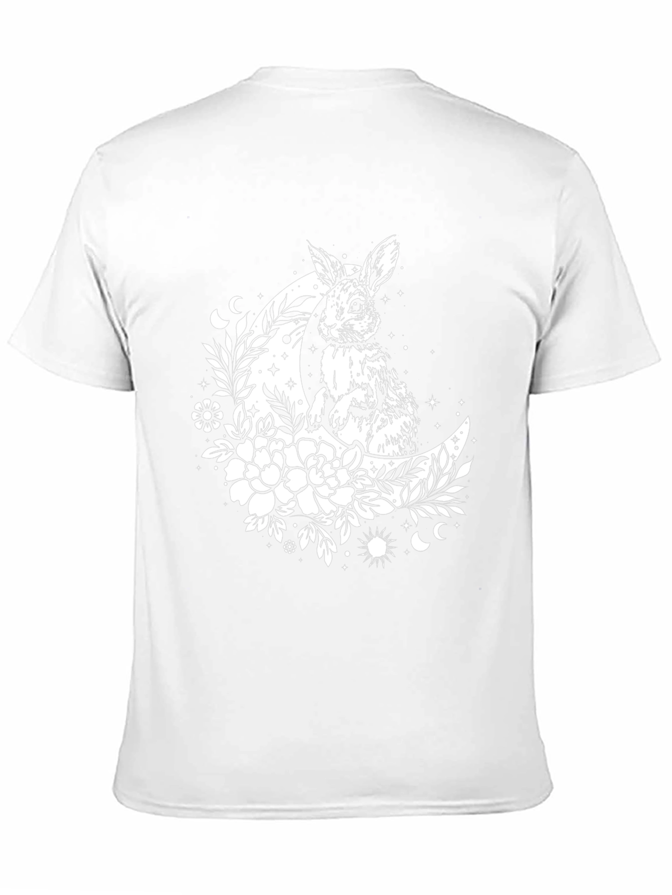 Rabbit Moon Graphic Tee - Black Cotton T-Shirt