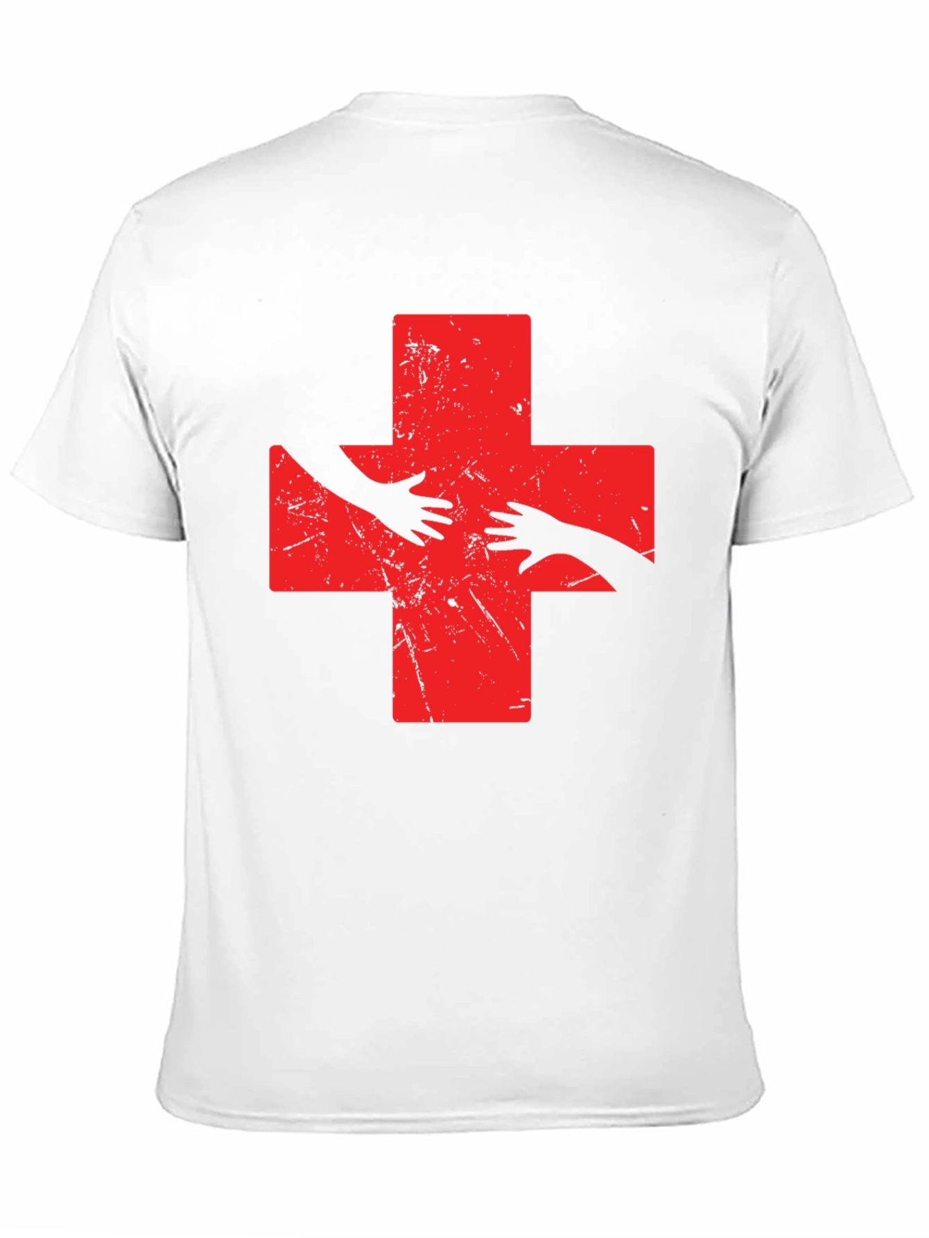 Distressed Red Cross Hands T-Shirt