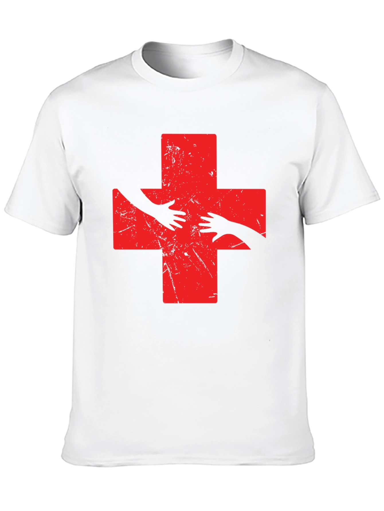 Distressed Red Cross Hands T-Shirt