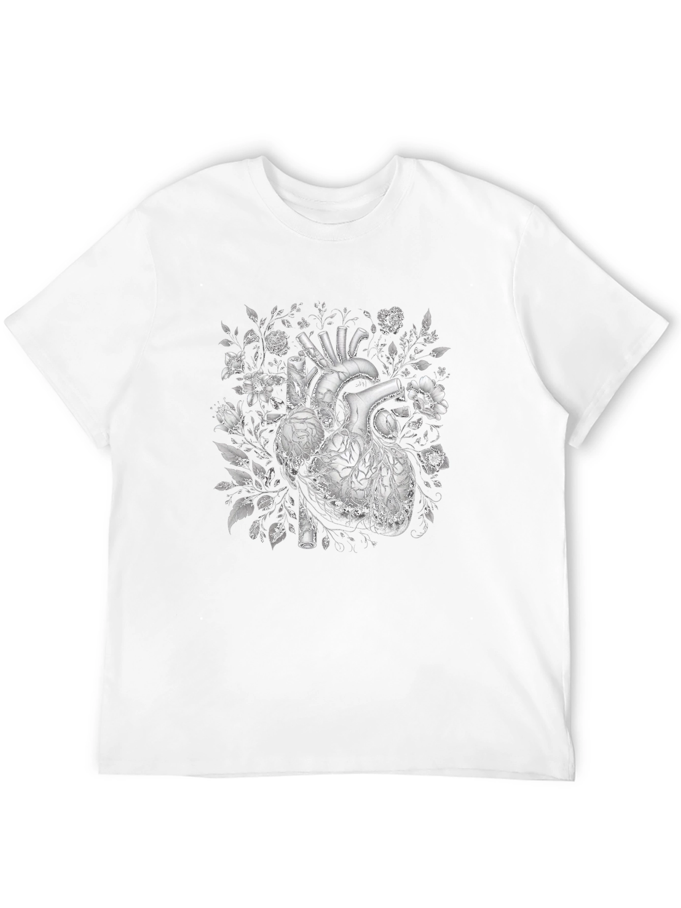 Floral Heart Graphic T-Shirt - Black
