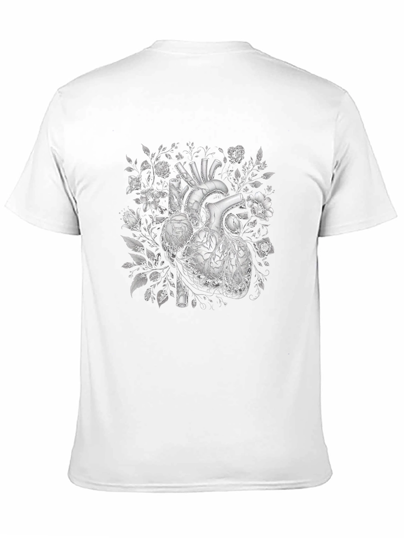 Floral Heart Graphic T-Shirt - Black