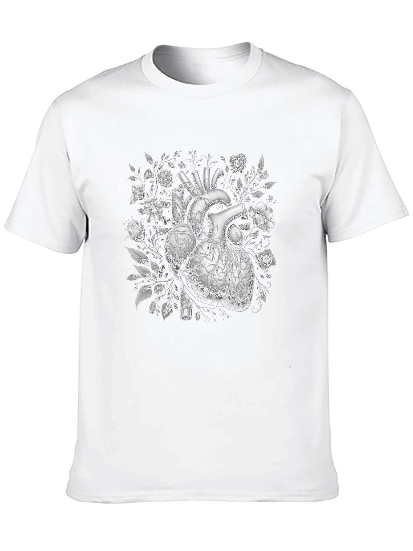 Floral Heart Graphic T-Shirt - Black