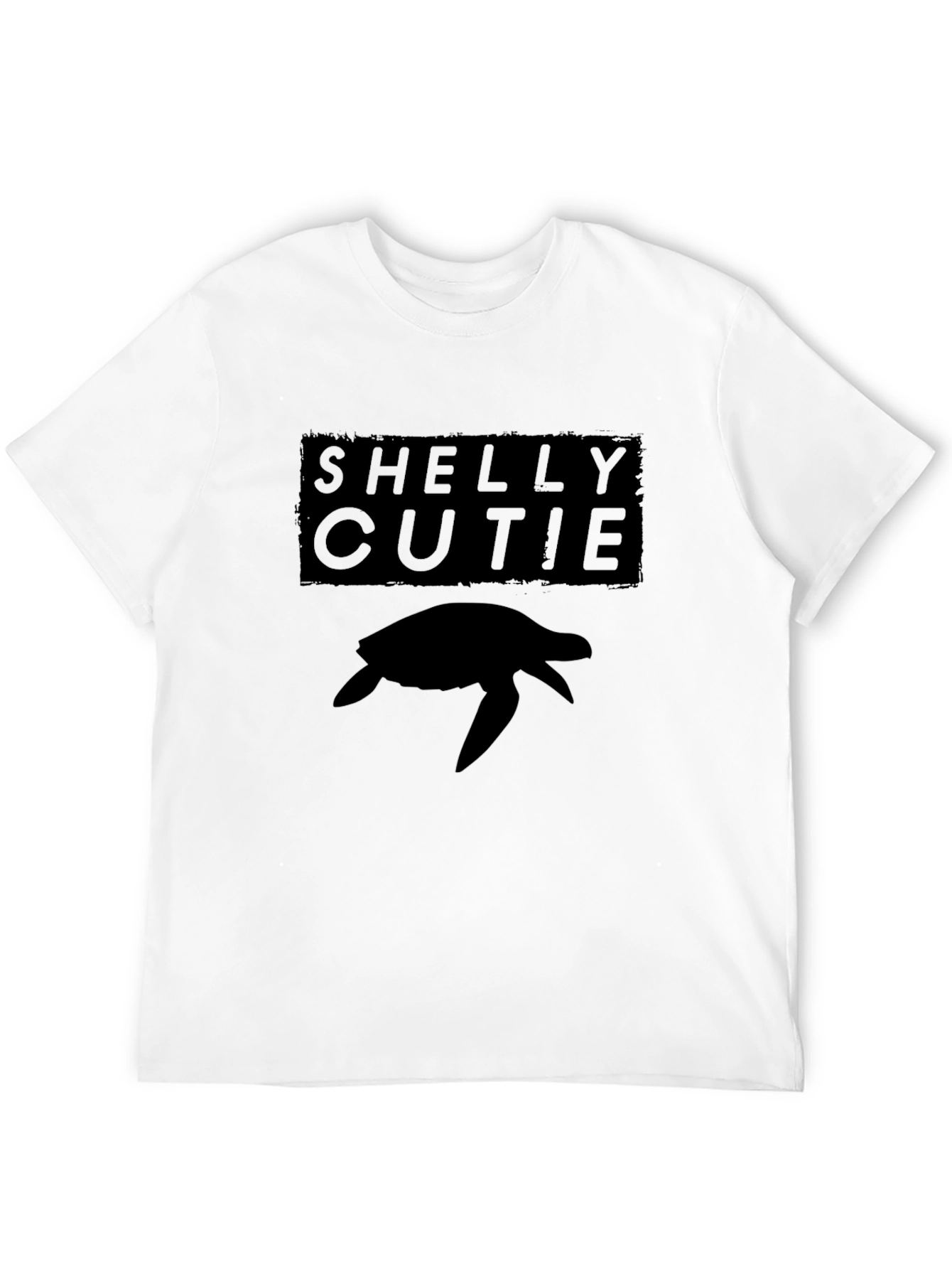 Shelly Cutie Turtle Graphic Tee - Black Casual T-Shirt