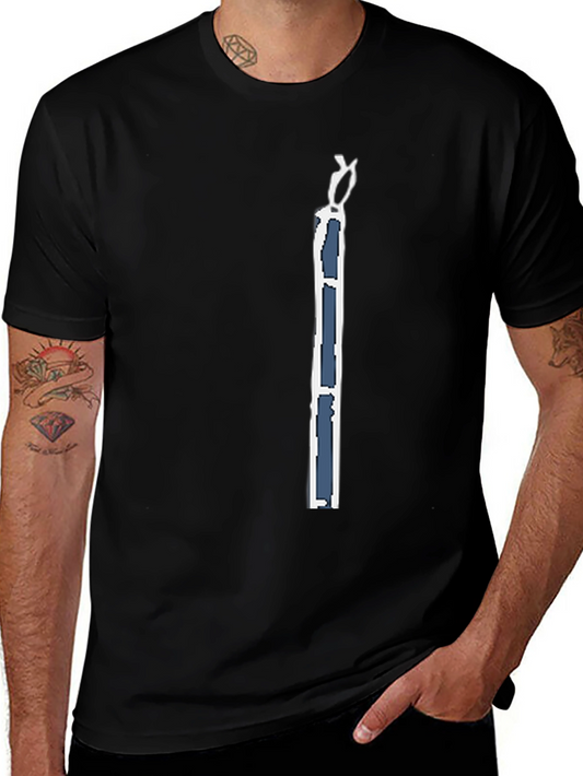 Mens Black T-Shirt with Modern Art Graphic