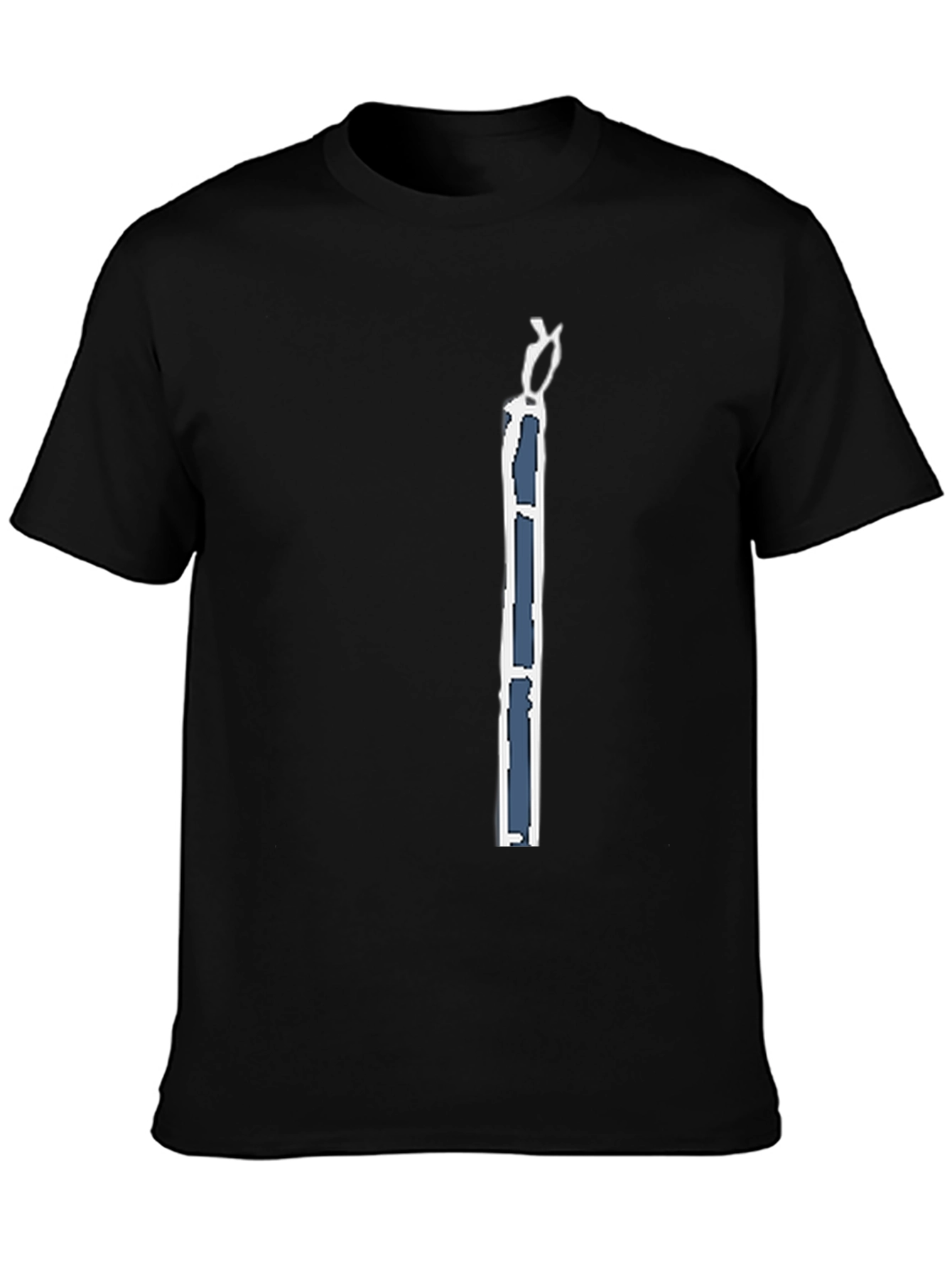 Mens Black T-Shirt with Modern Art Graphic