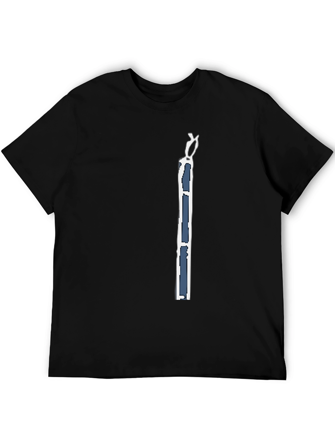 Mens Black T-Shirt with Modern Art Graphic