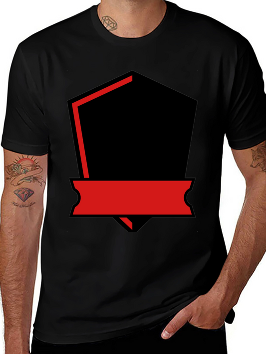 Mens Black T-Shirt with Red and Black Graphic