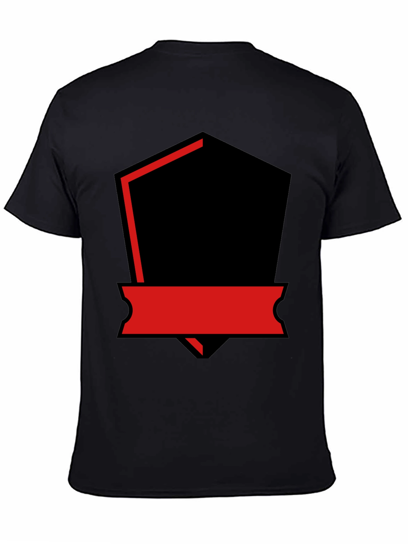 Mens Black T-Shirt with Red and Black Graphic